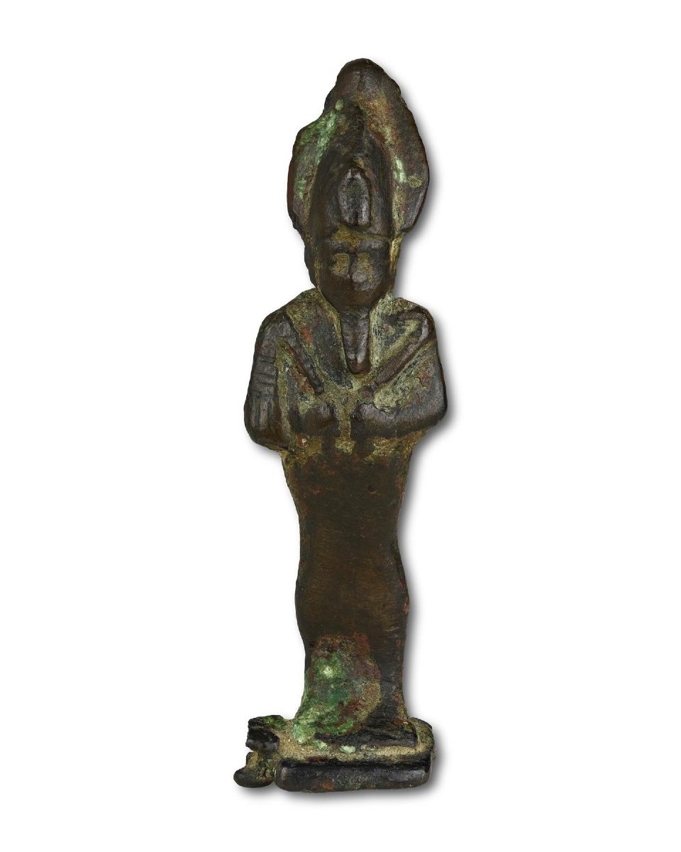 Bronze Votive Figure Of Osiris. Egyptian, Late Period (c. 713–332 Bc).-photo-2