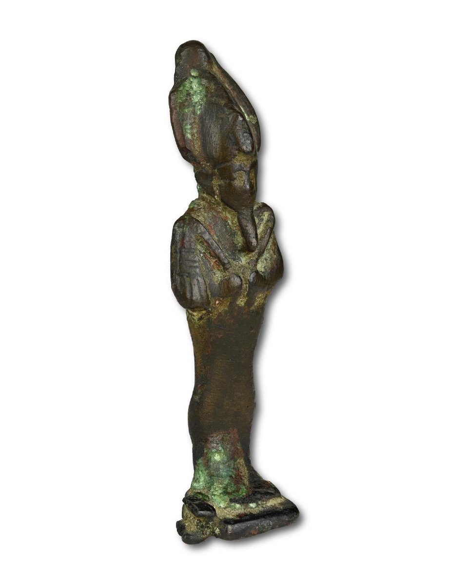 Figure Votive En Bronze d'Osiris. égyptien, Période Tardive (vers 713-332 Av. J.-c.).  -photo-3