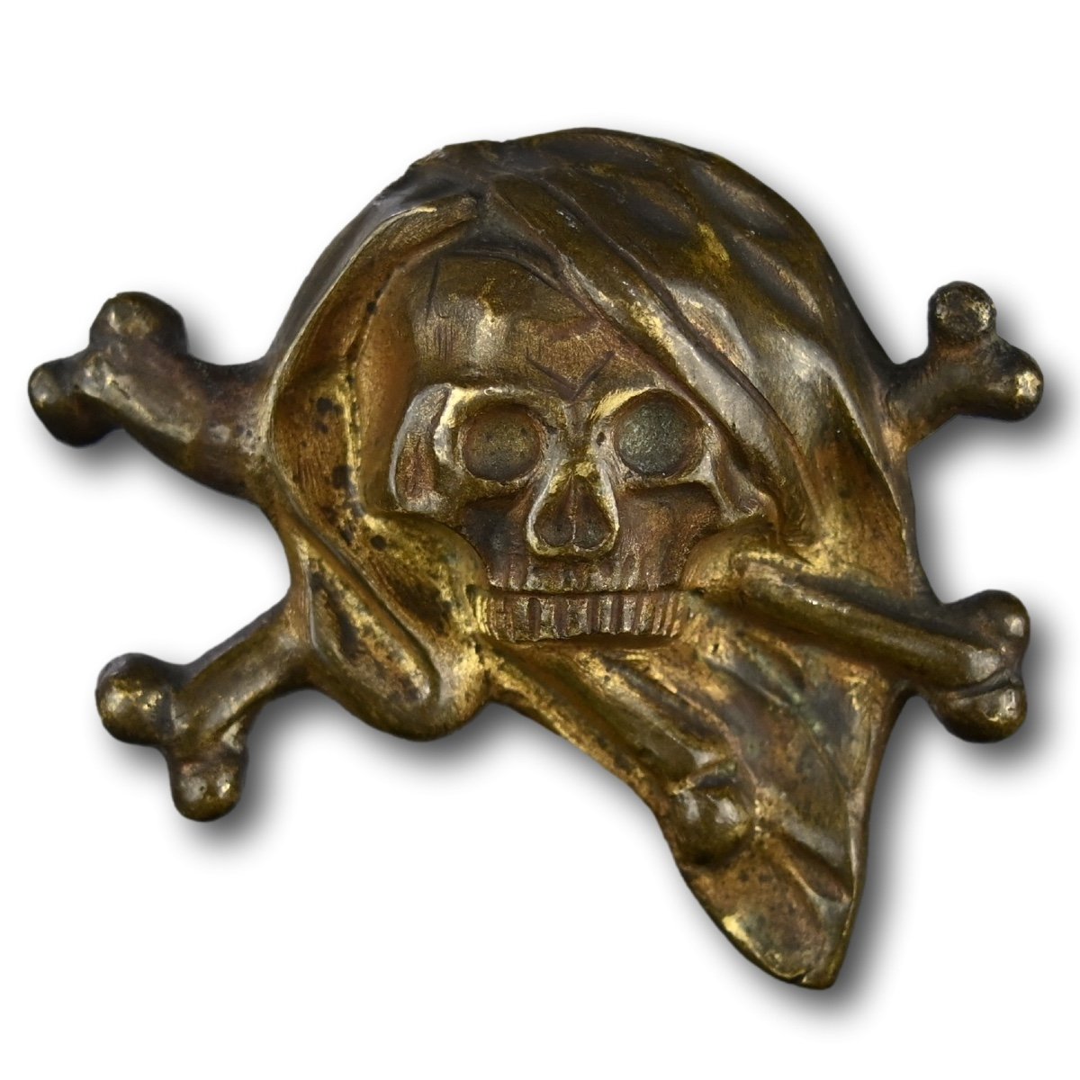 Gilt Bronze Vanitas Relief With A Skull. German, 18th Century.-photo-4