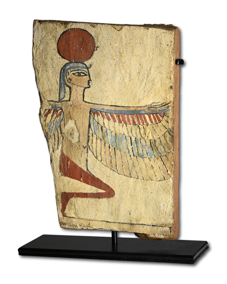 Fragment De Sarcophage De Momie. égyptien, Période Dynastique Tardive, Ca. 712 à 332 Avant Notr-photo-1