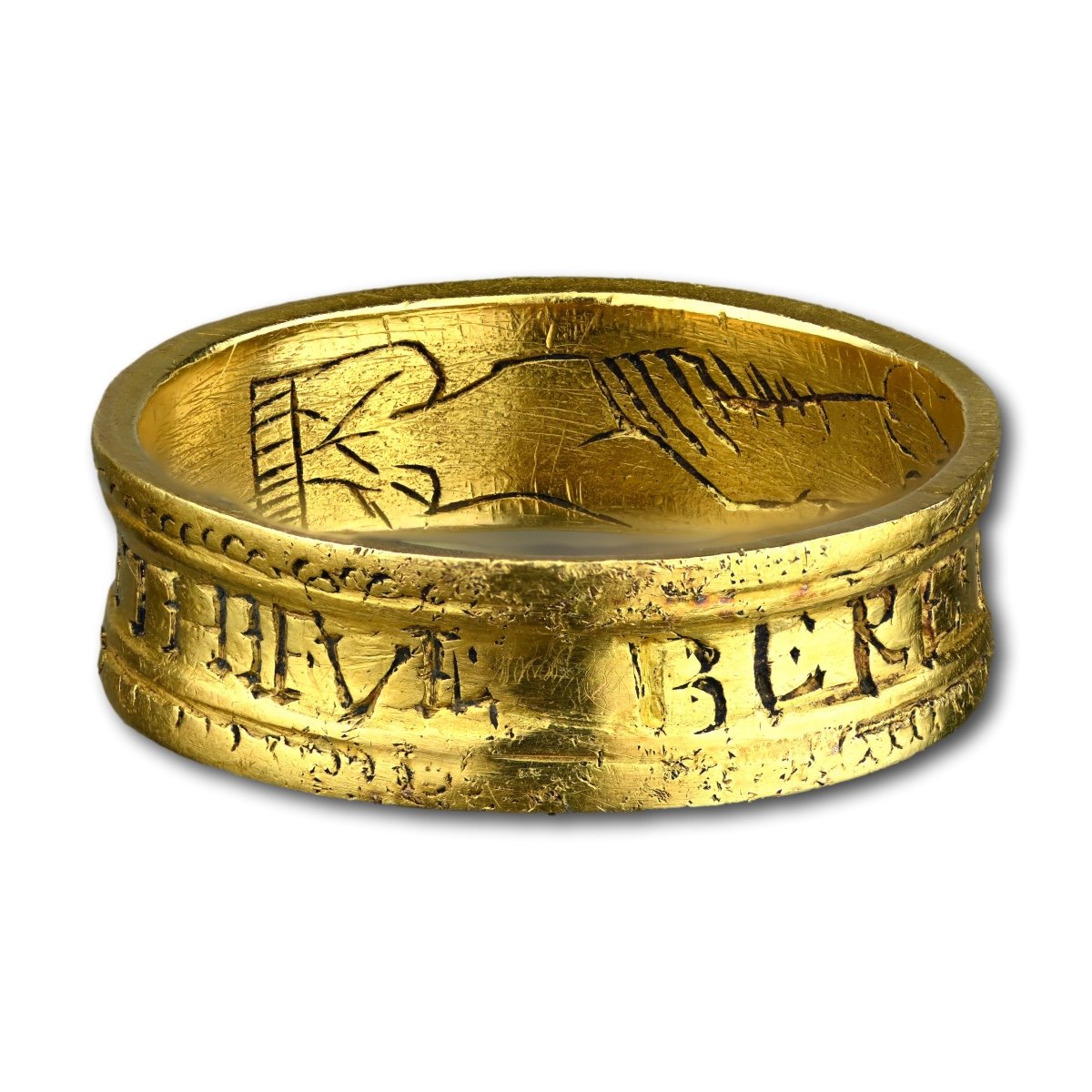 Tudor Gold Posy And Fede Ring ‘bere Faithe To The Faithful’.-photo-3