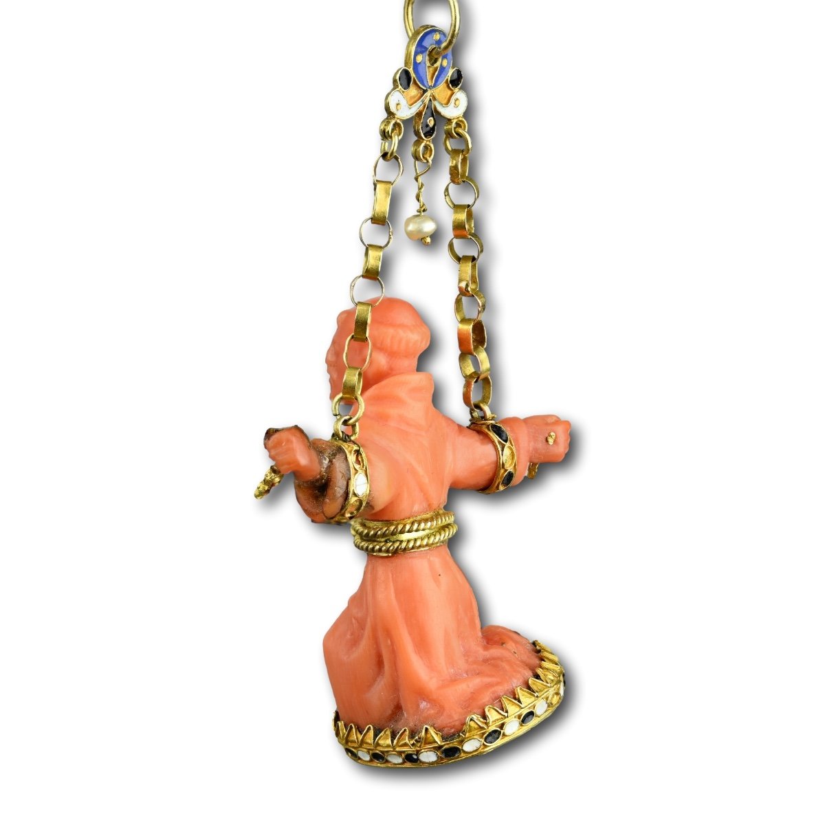 Gold And Coral Pendant Of Saint Francis. Italian Or Spanish, 17th Century.-photo-4