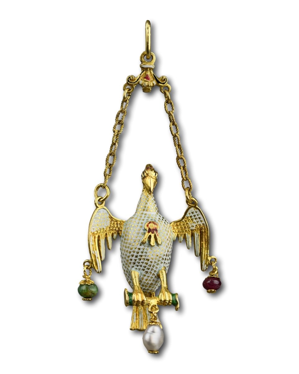 Pendentif Renaissance Du Pélican Dans Sa Piété. Espagnol, 16e – 17e Siècle.  -photo-2