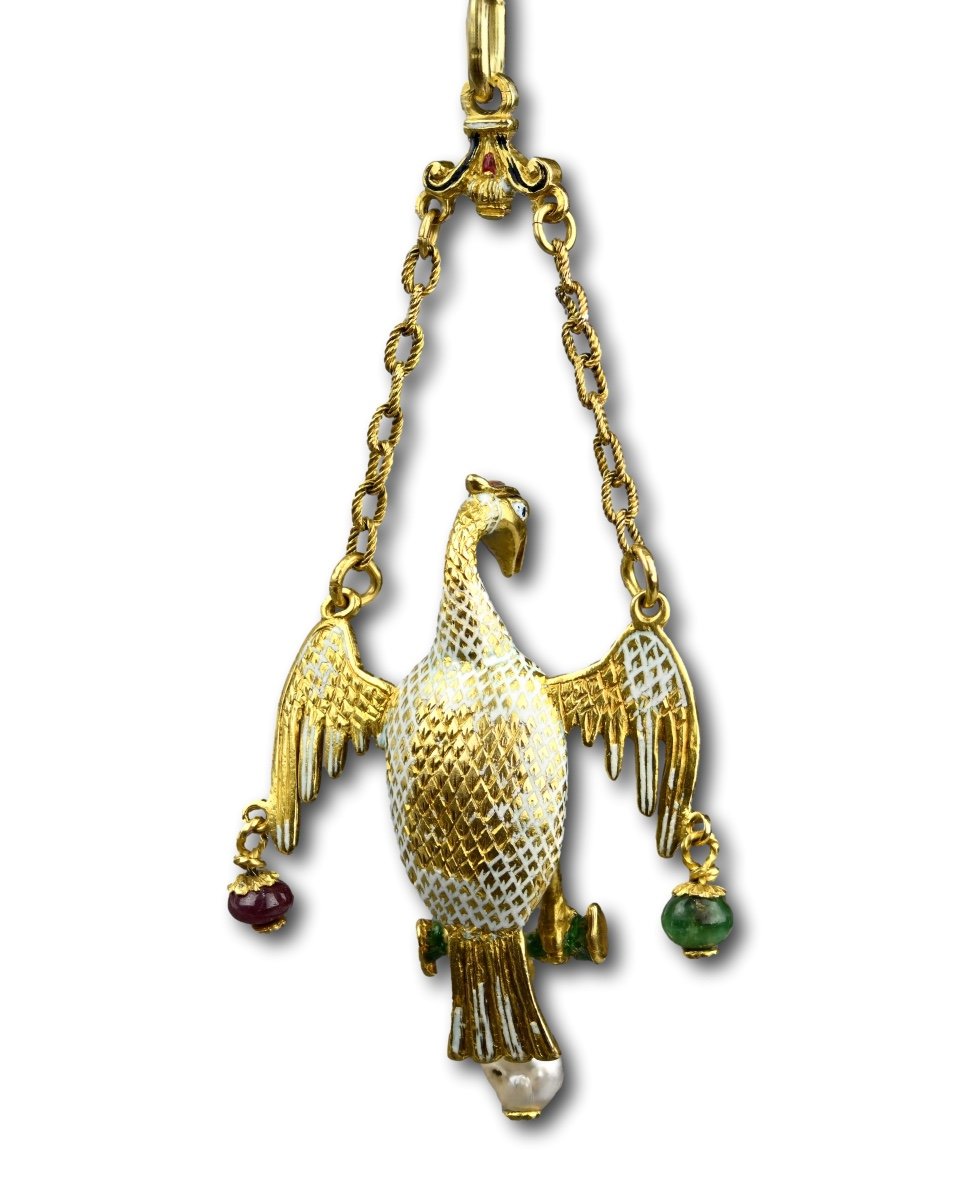 Pendentif Renaissance Du Pélican Dans Sa Piété. Espagnol, 16e – 17e Siècle.  -photo-5