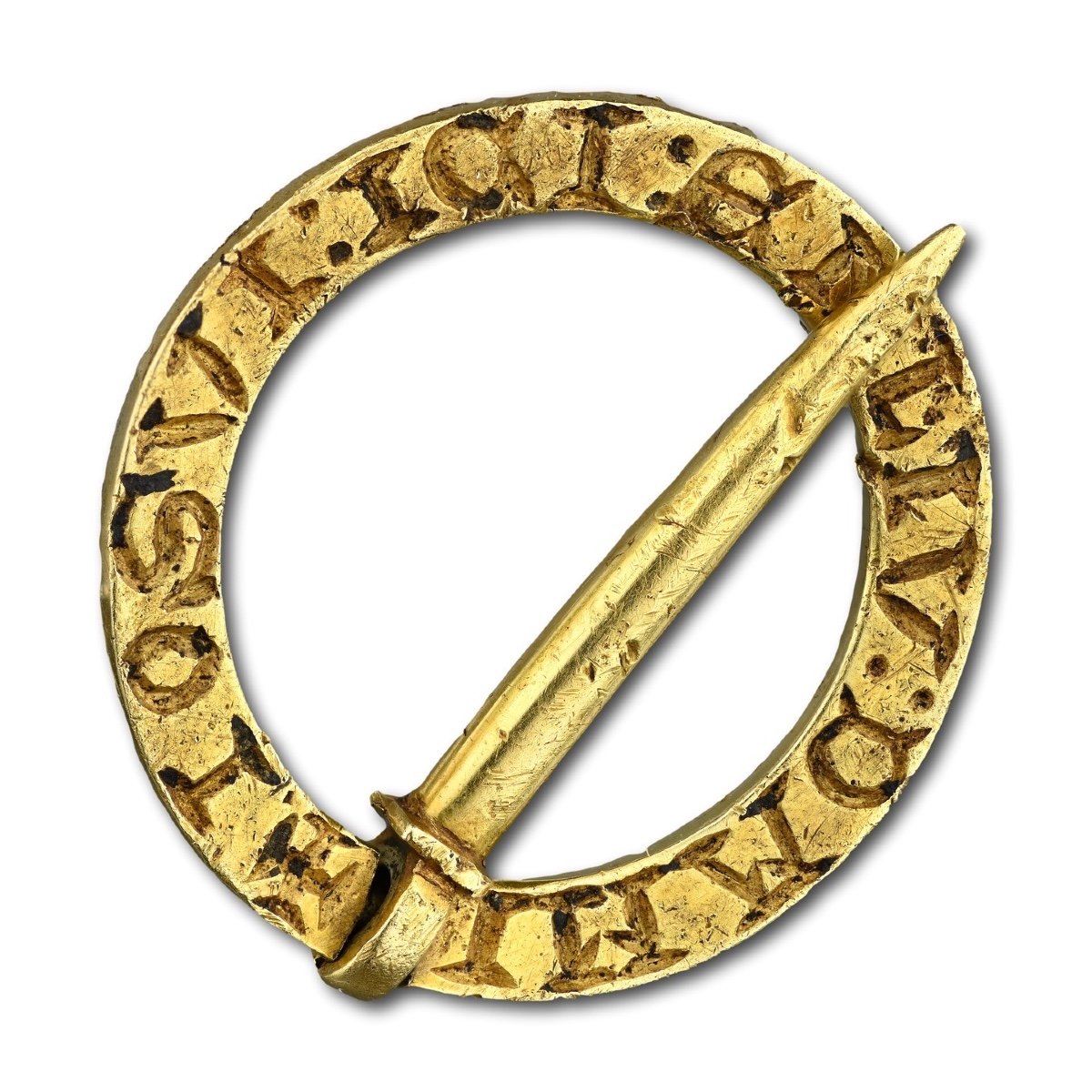 Historically Documented Medieval Gold Ring Brooch. French/english, 13th Century.  -photo-2