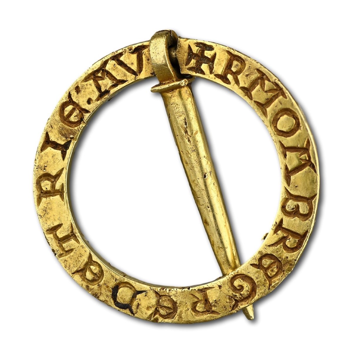 Historically Documented Medieval Gold Ring Brooch. French/english, 13th Century.  -photo-4