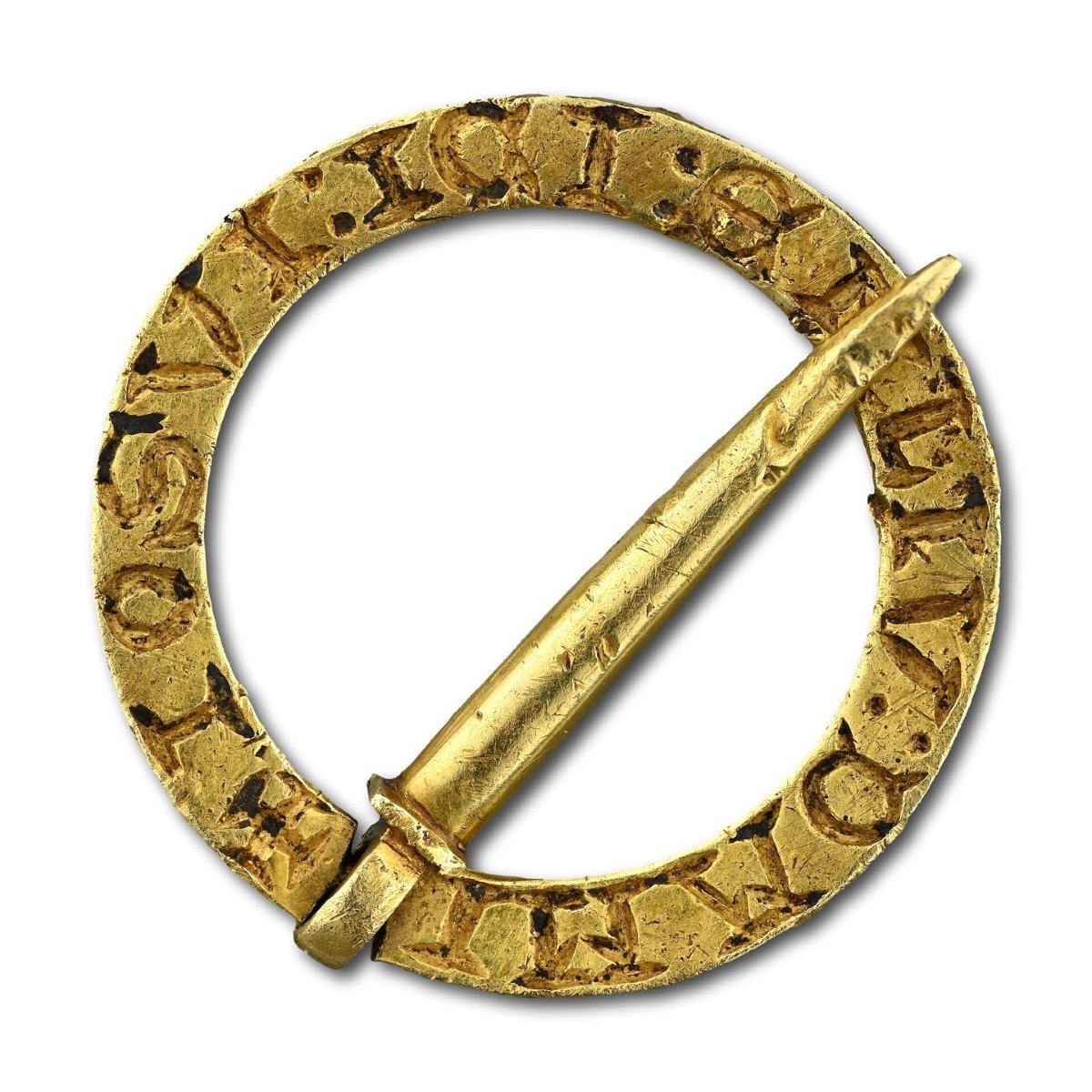 Historically Documented Medieval Gold Ring Brooch. French/english, 13th Century.  -photo-4