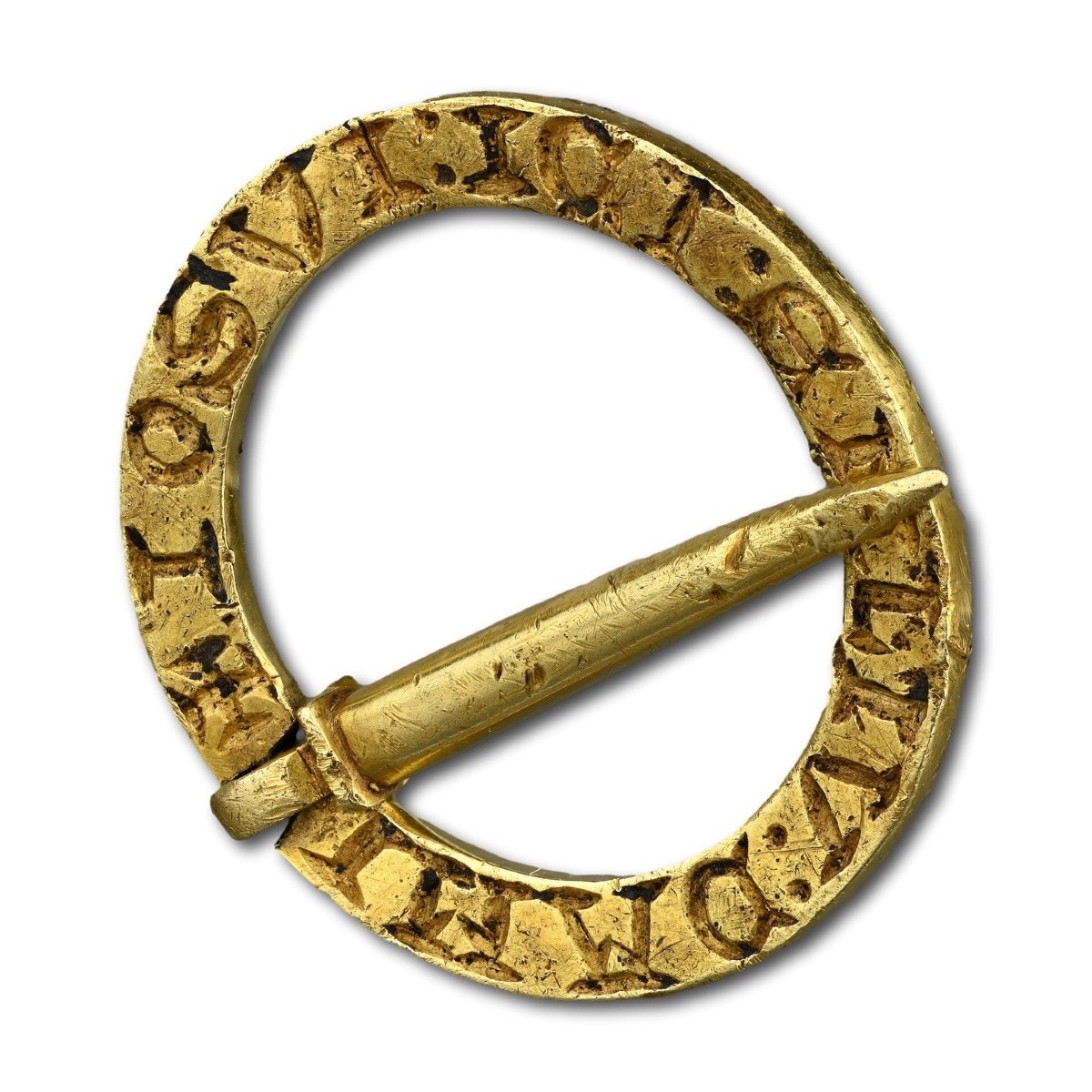 Historically Documented Medieval Gold Ring Brooch. French/english, 13th Century.  -photo-5