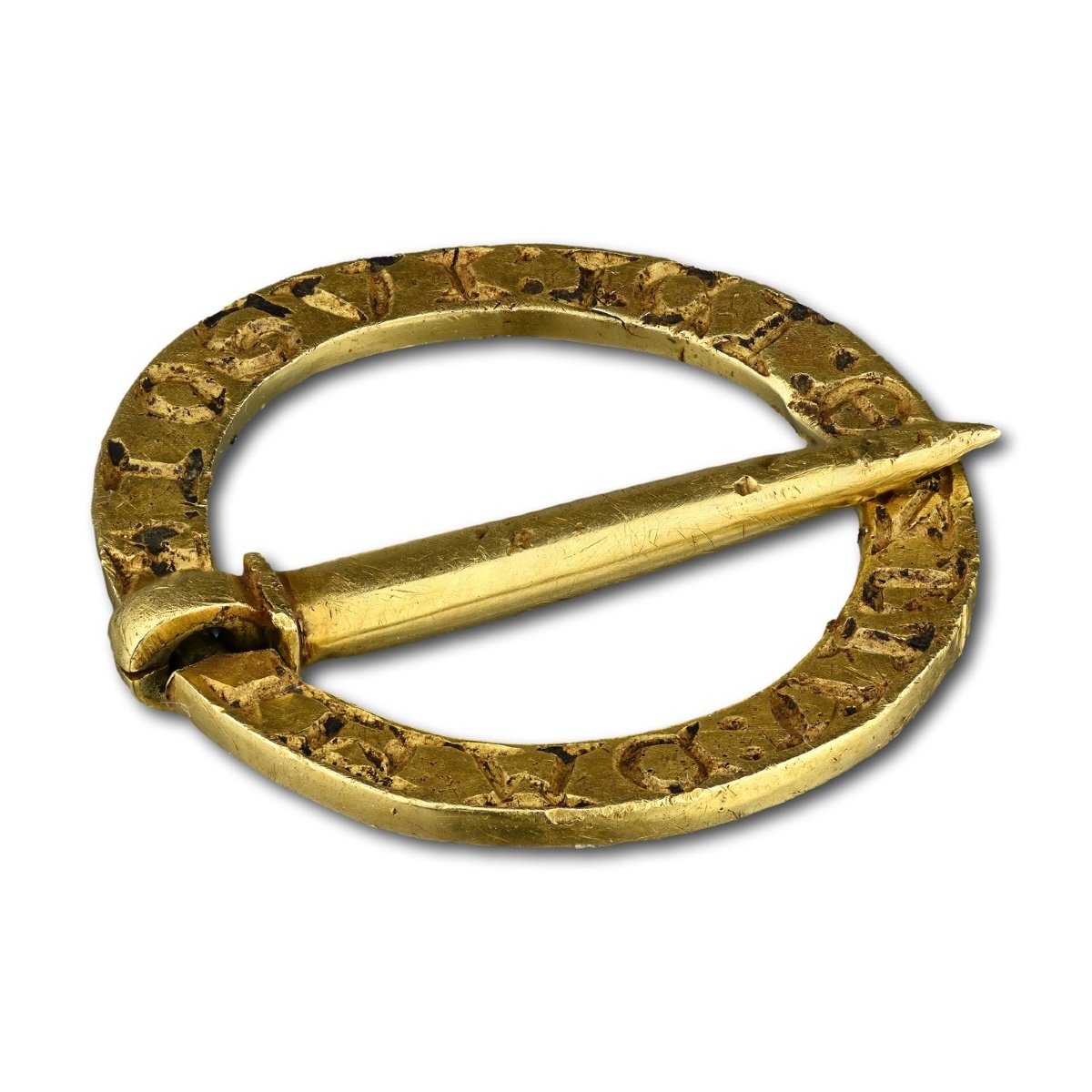 Historically Documented Medieval Gold Ring Brooch. French/english, 13th Century.  -photo-6