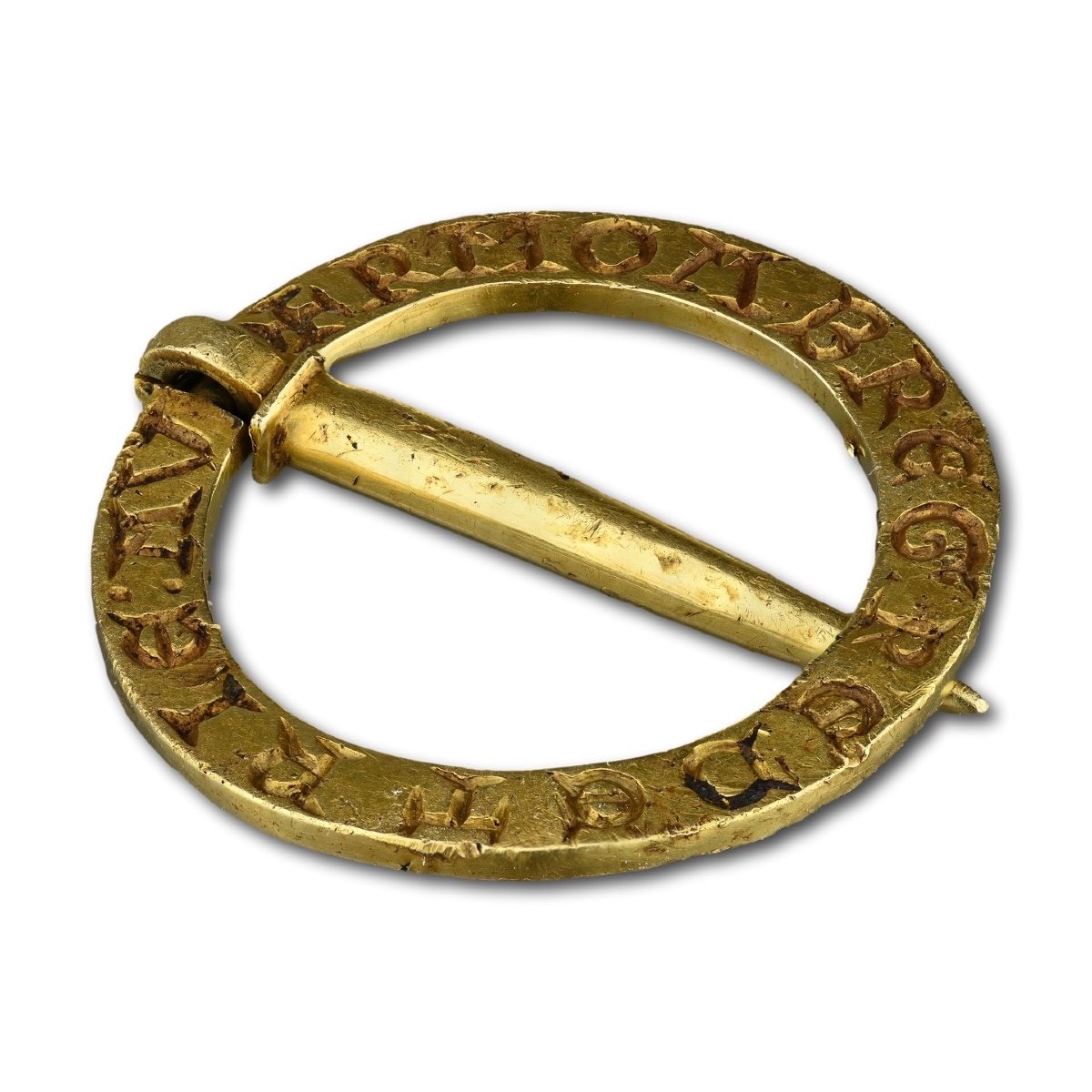 Historically Documented Medieval Gold Ring Brooch. French/english, 13th Century.  -photo-7