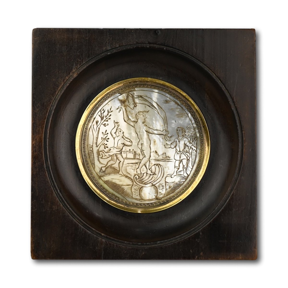 Mother Of Pearl Plaque With The Birth Of Venus. French Or German, 17th Century.-photo-2