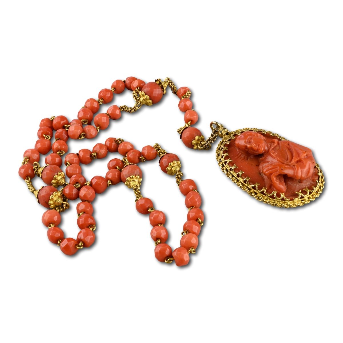 Coral And Gold Rosary. Sicilian, First Quarter Of The 17th Century.-photo-2