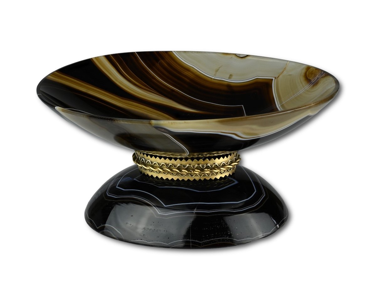 Silver Gilt Mounted Agate Bowl, Late 19th Century.-photo-3