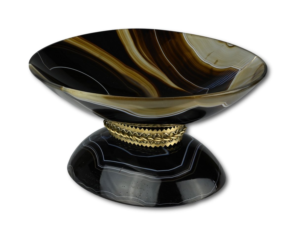Silver Gilt Mounted Agate Bowl, Late 19th Century.-photo-4