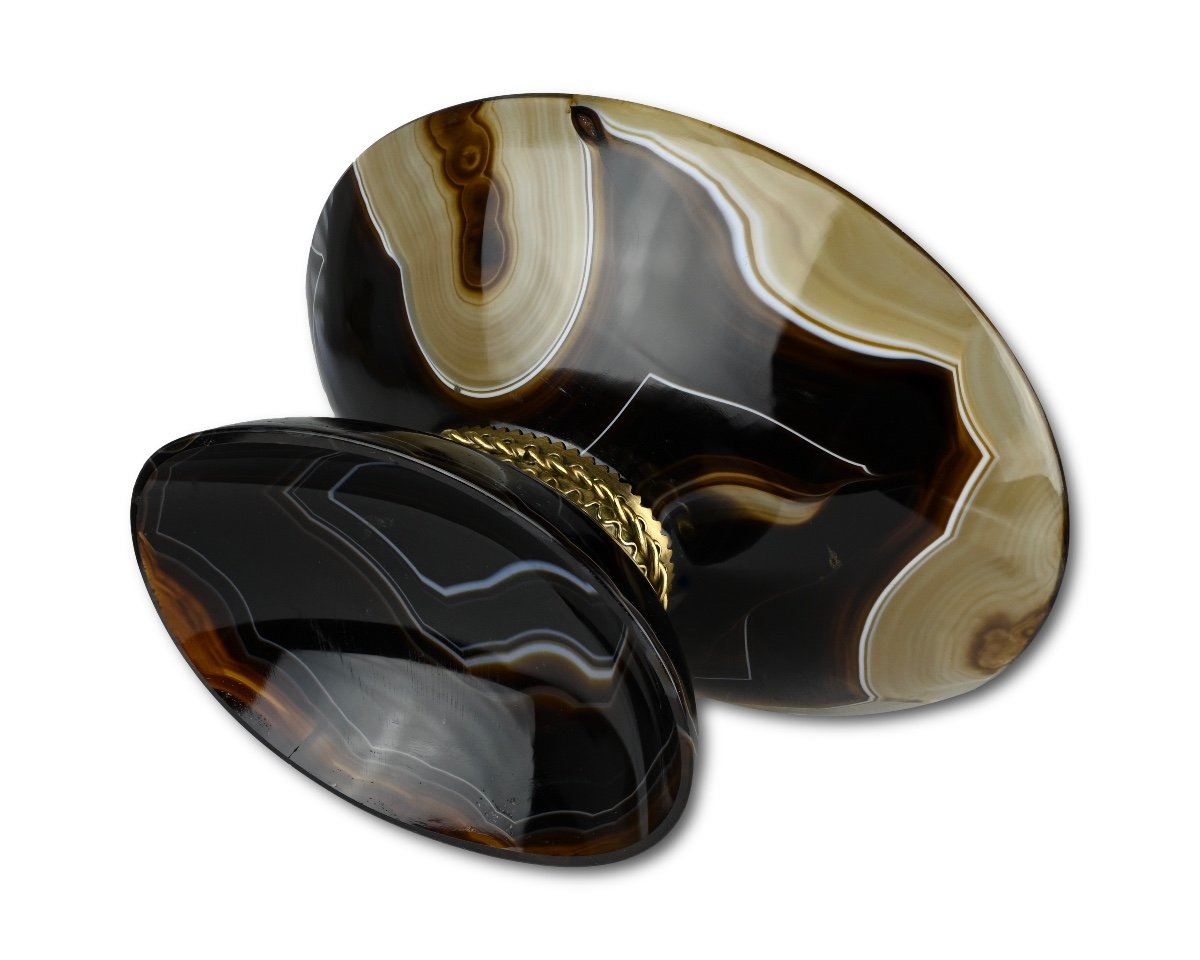 Silver Gilt Mounted Agate Bowl, Late 19th Century.-photo-2