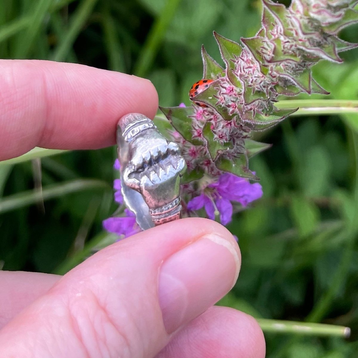 Medieval Silver Fede Ring. Italian, 15th Century.-photo-6