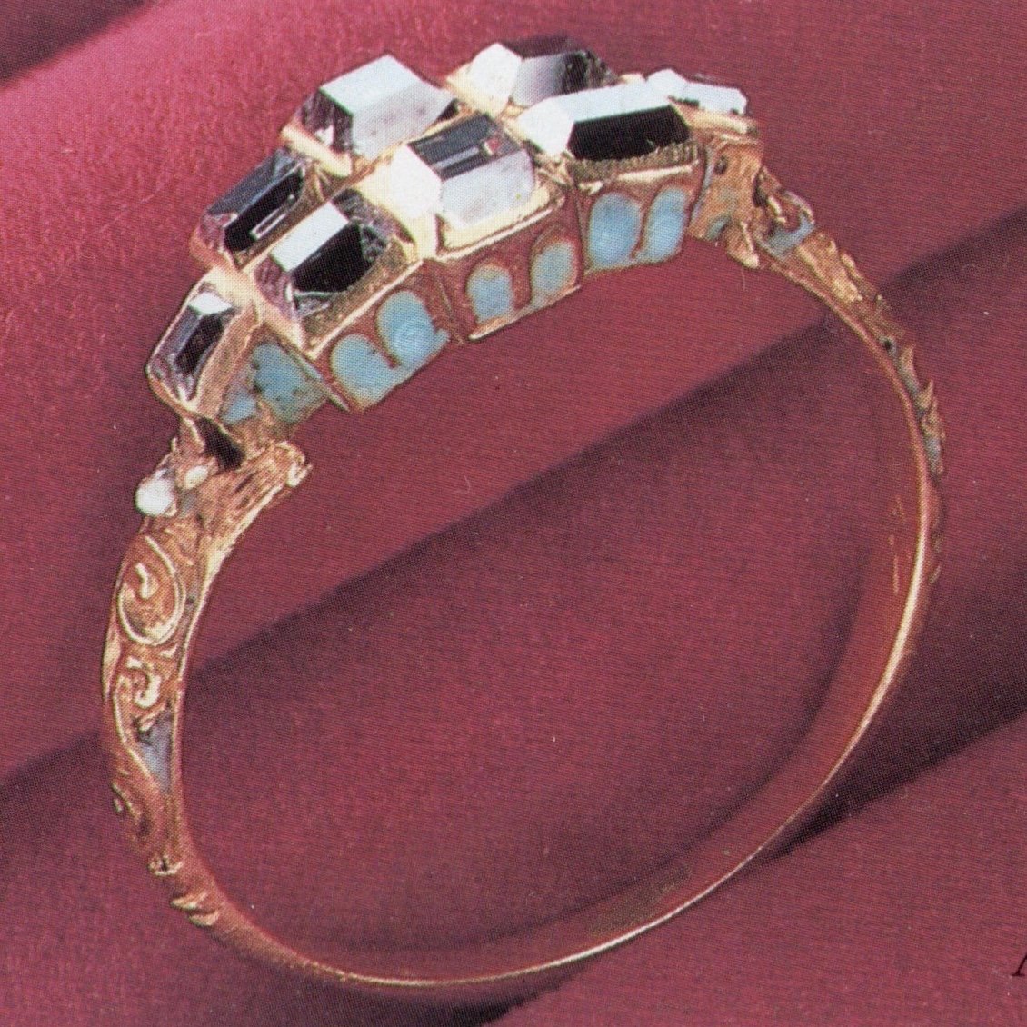 Bague En Or émaillé Bleu Et Diamants. Angleterre, Seconde Moitié Du XVIIe Siècle.-photo-7