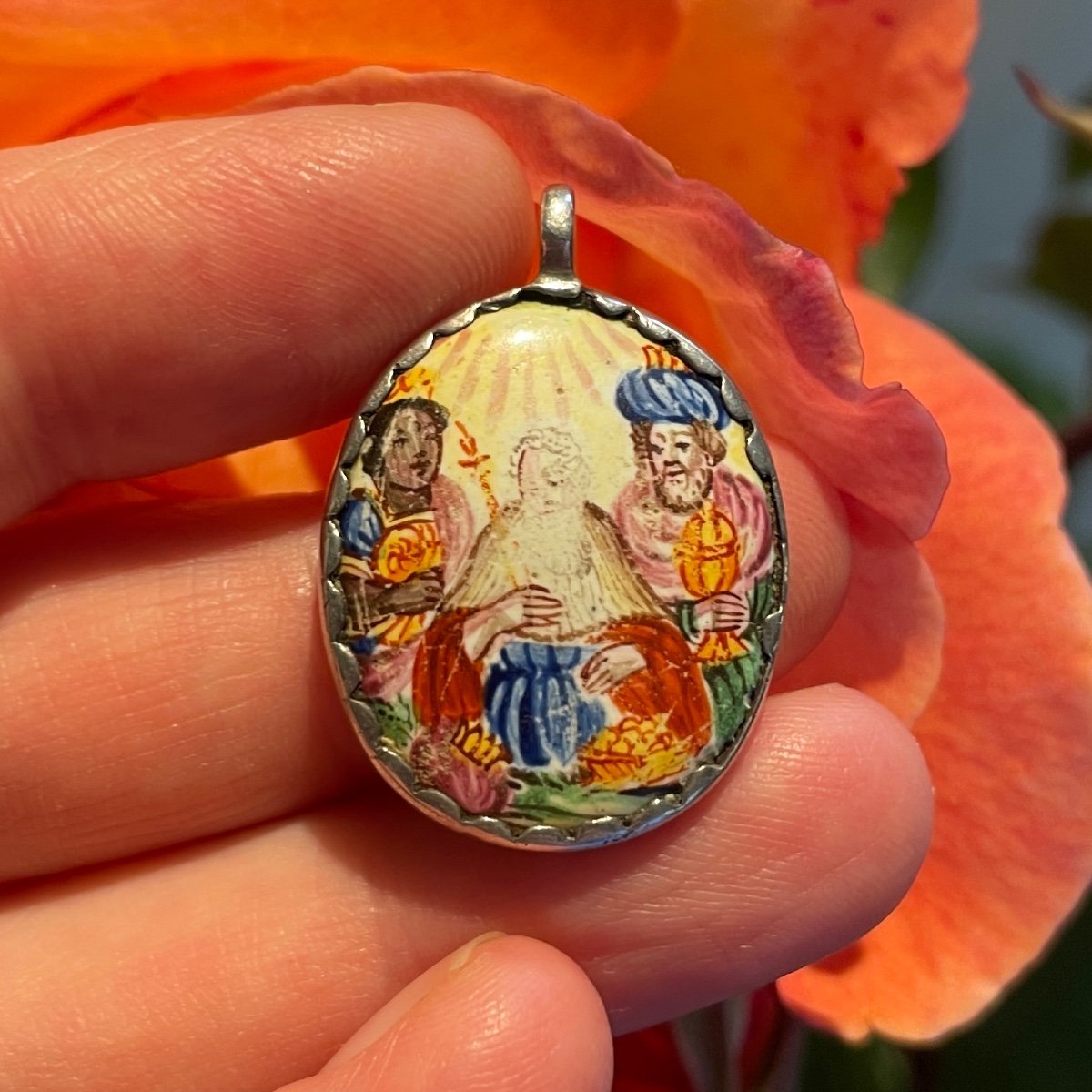 Small Devotional Pendant With The Magi. German, Circa 1700.-photo-4