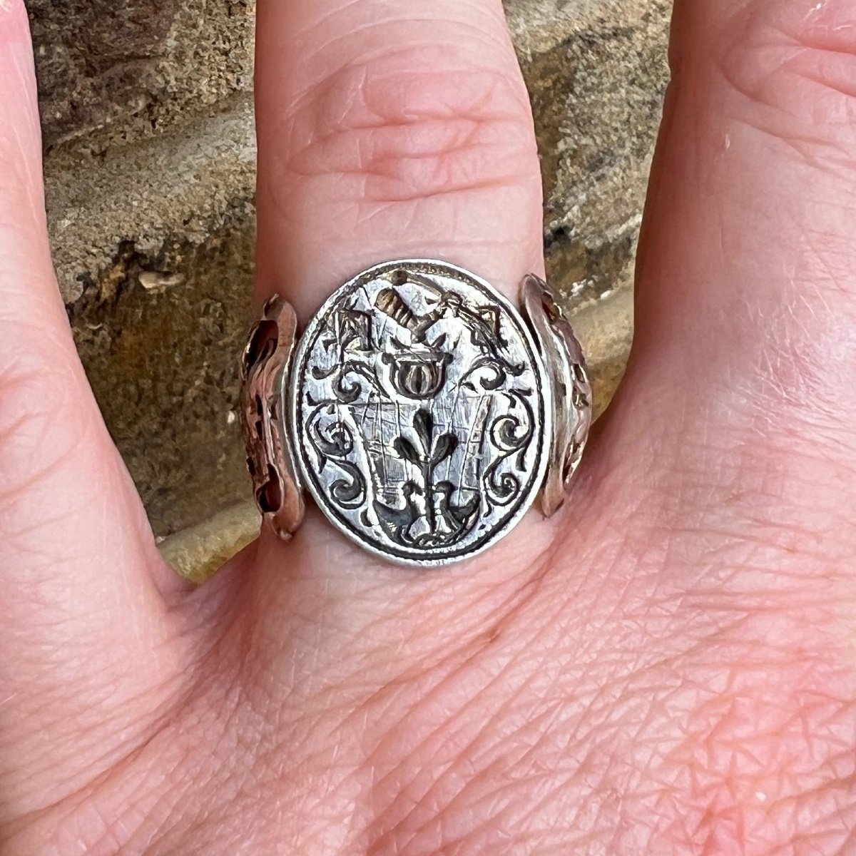 Silver Gilt Signet Ring. German, Mid 18th Century. -photo-4