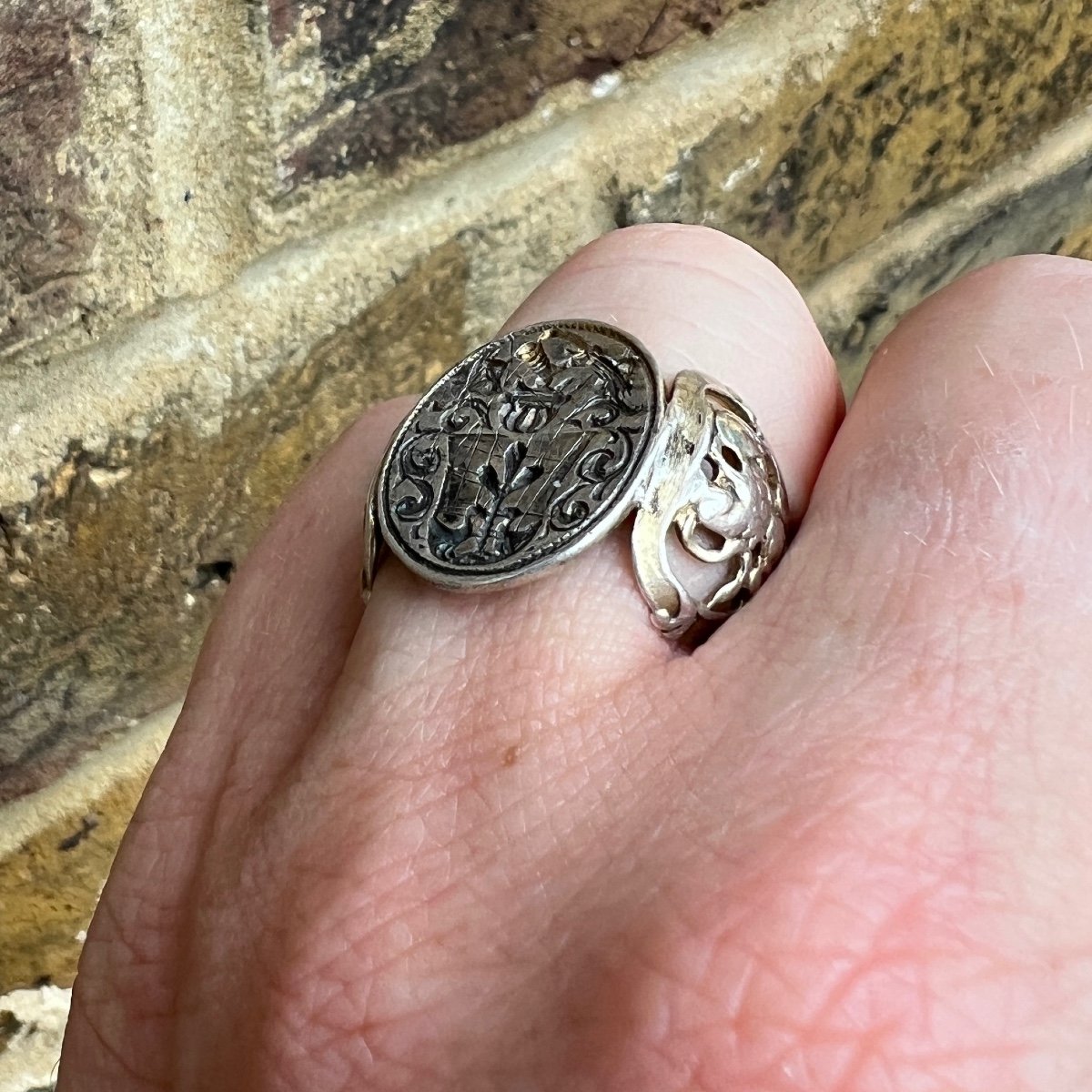 Silver Gilt Signet Ring. German, Mid 18th Century. -photo-5