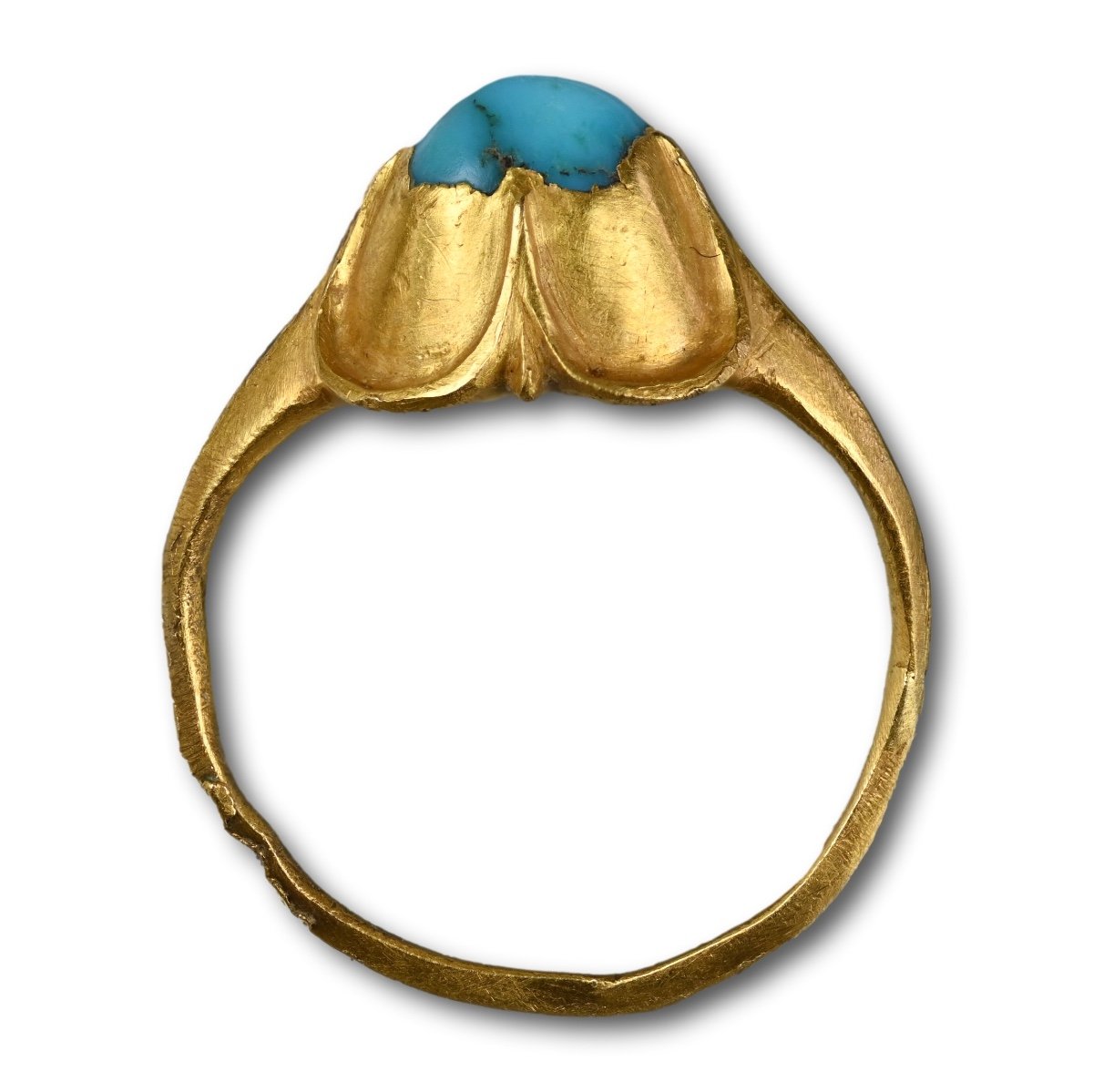 Bague en or Renaissance avec une turquoise. Europe occidentale, XVIe siècle. -photo-3