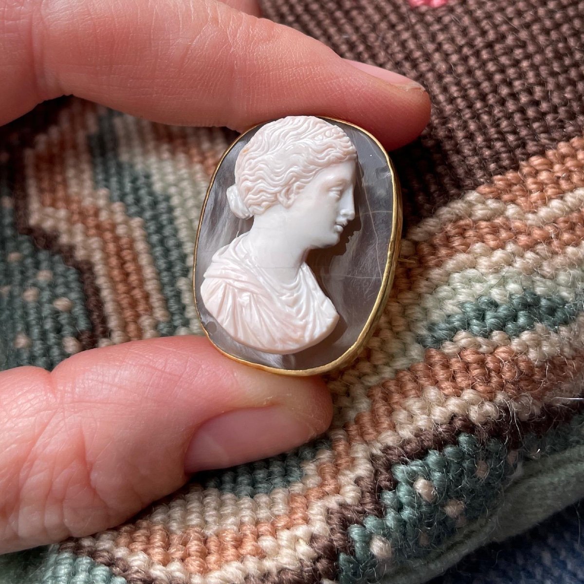 Renaissance Sardonyx Cameo Of A Beautiful Young Woman. Italian, 16th Century.-photo-8