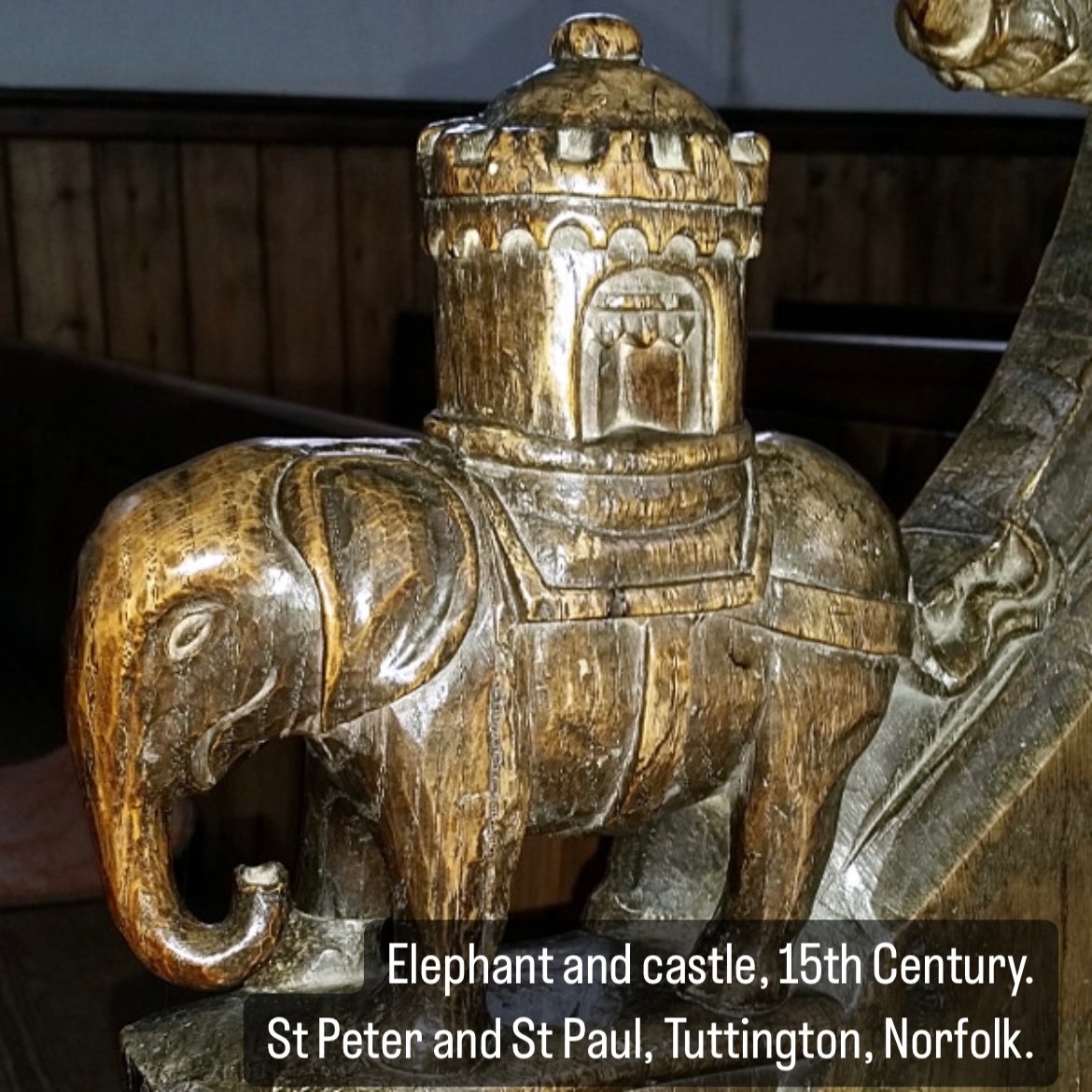 Rare Medieval Bench End Finial Of An Elephant And Castle. English, 15th Century.-photo-3