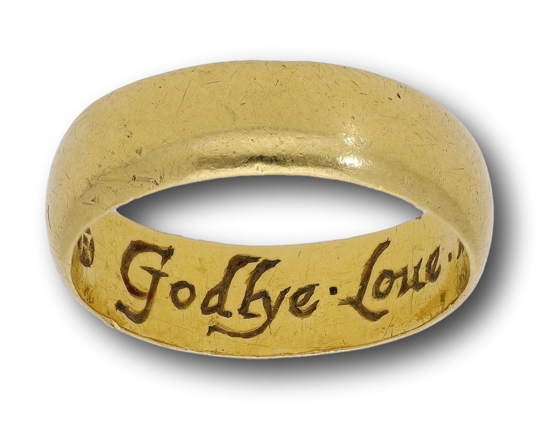 Gold Posy Ring ‘godlye . Love . Will . Not . Remove’. English, Mid 17th Century.