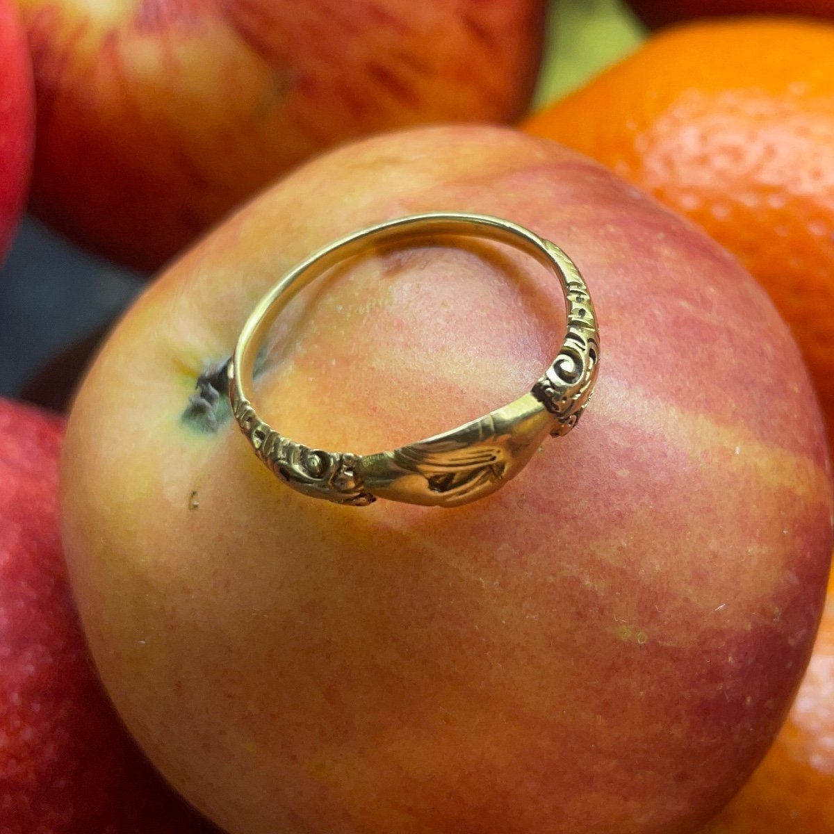 Bague Fede En Or De Haute Qualité. Probablement Anglaise, Fin Du XVIe / Début Du XVIIe Siècle. -photo-1