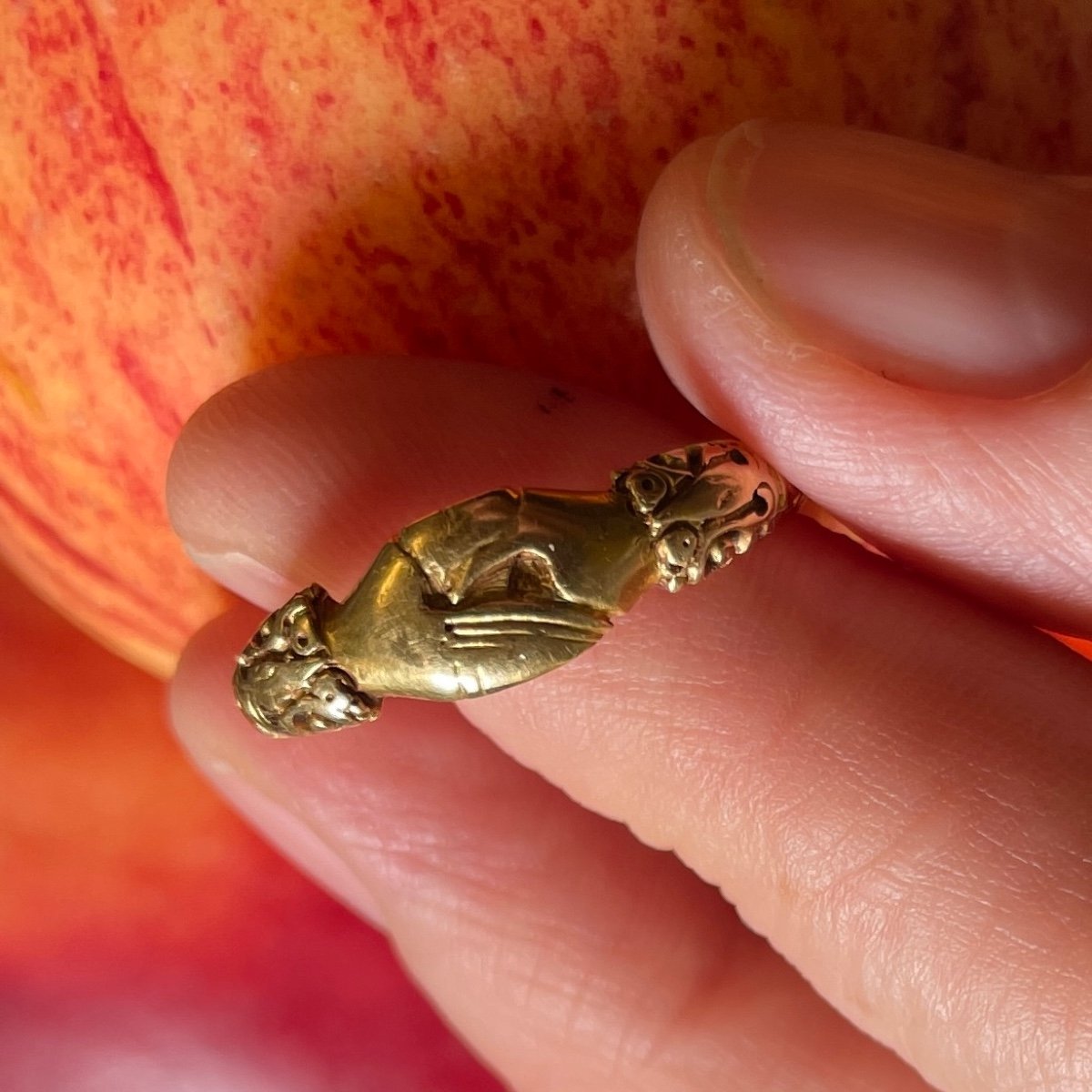 Bague Fede En Or De Haute Qualité. Probablement Anglaise, Fin Du XVIe / Début Du XVIIe Siècle. -photo-7