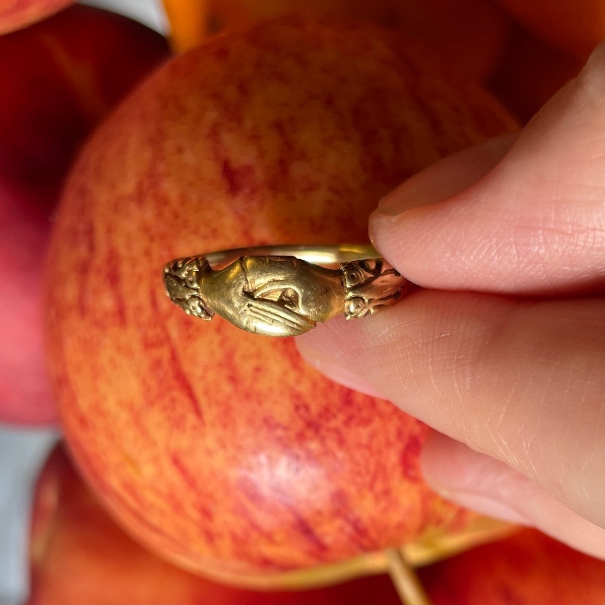 Bague Fede En Or De Haute Qualité. Probablement Anglaise, Fin Du XVIe / Début Du XVIIe Siècle. -photo-8