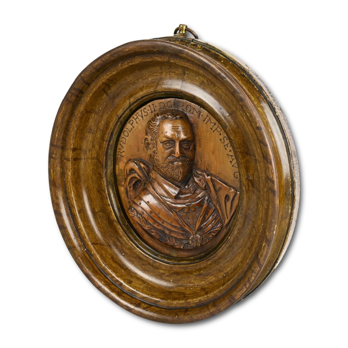 Framed Fruitwood Relief Of Rudolf Ii, Holy Roman Emperor (c.1552 - 1612).-photo-2