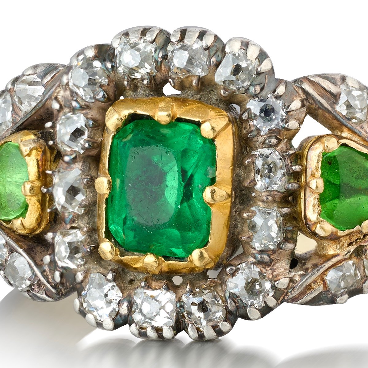 Georgian Diamond And Green Paste Ring. English, Early 19th Century.-photo-2