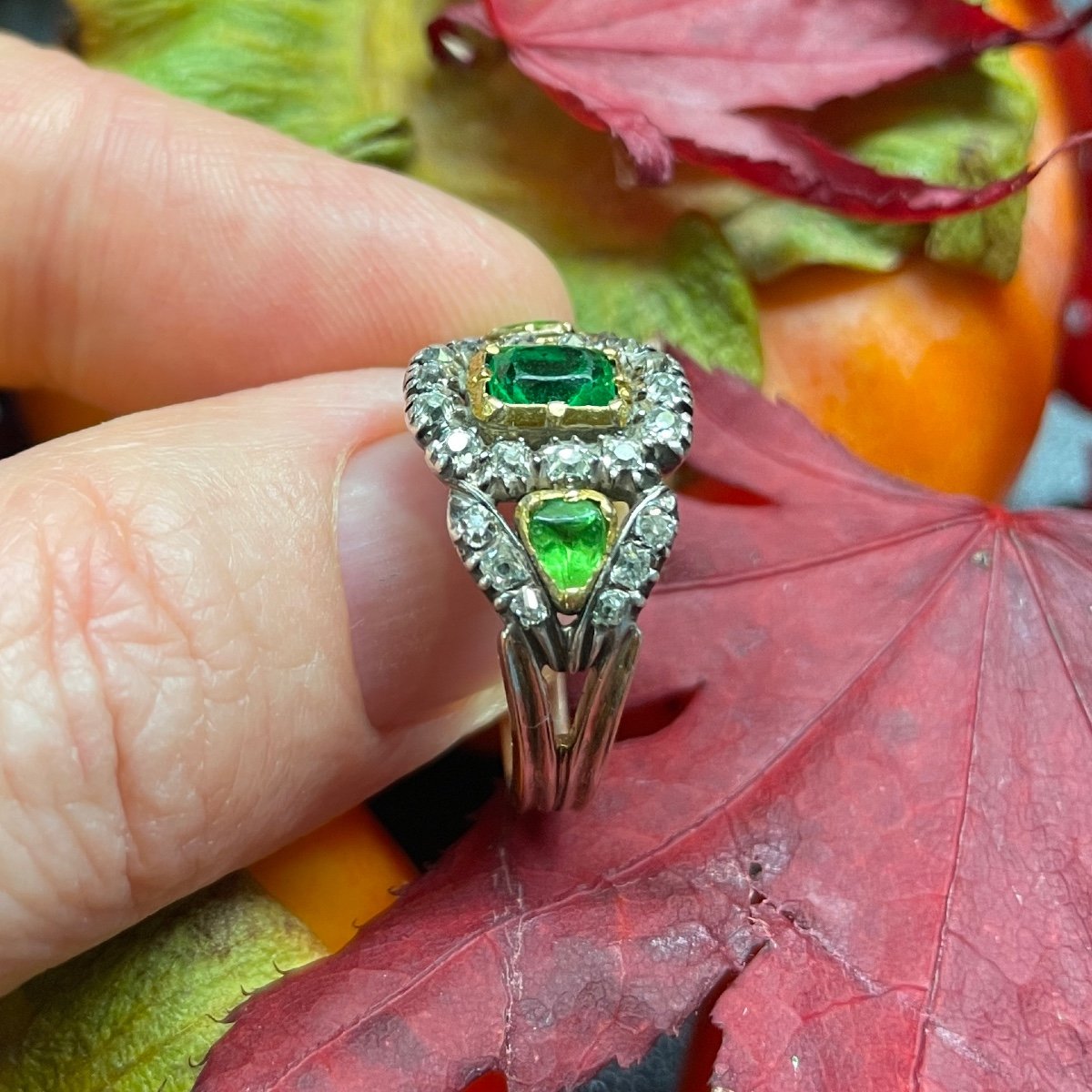 Georgian Diamond And Green Paste Ring. English, Early 19th Century.-photo-4