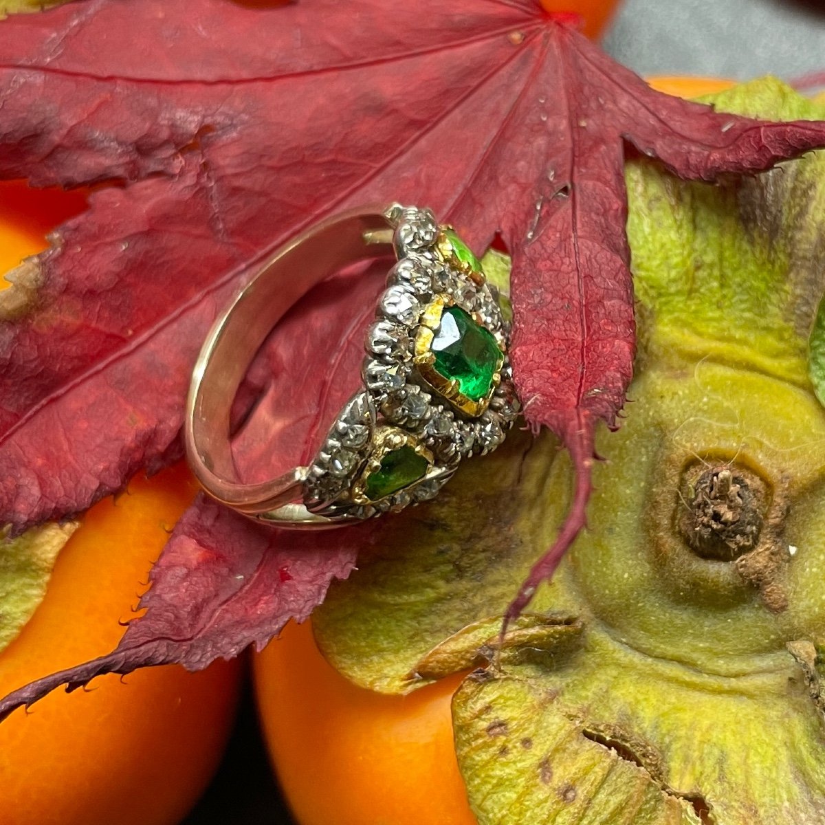 Georgian Diamond And Green Paste Ring. English, Early 19th Century.-photo-6