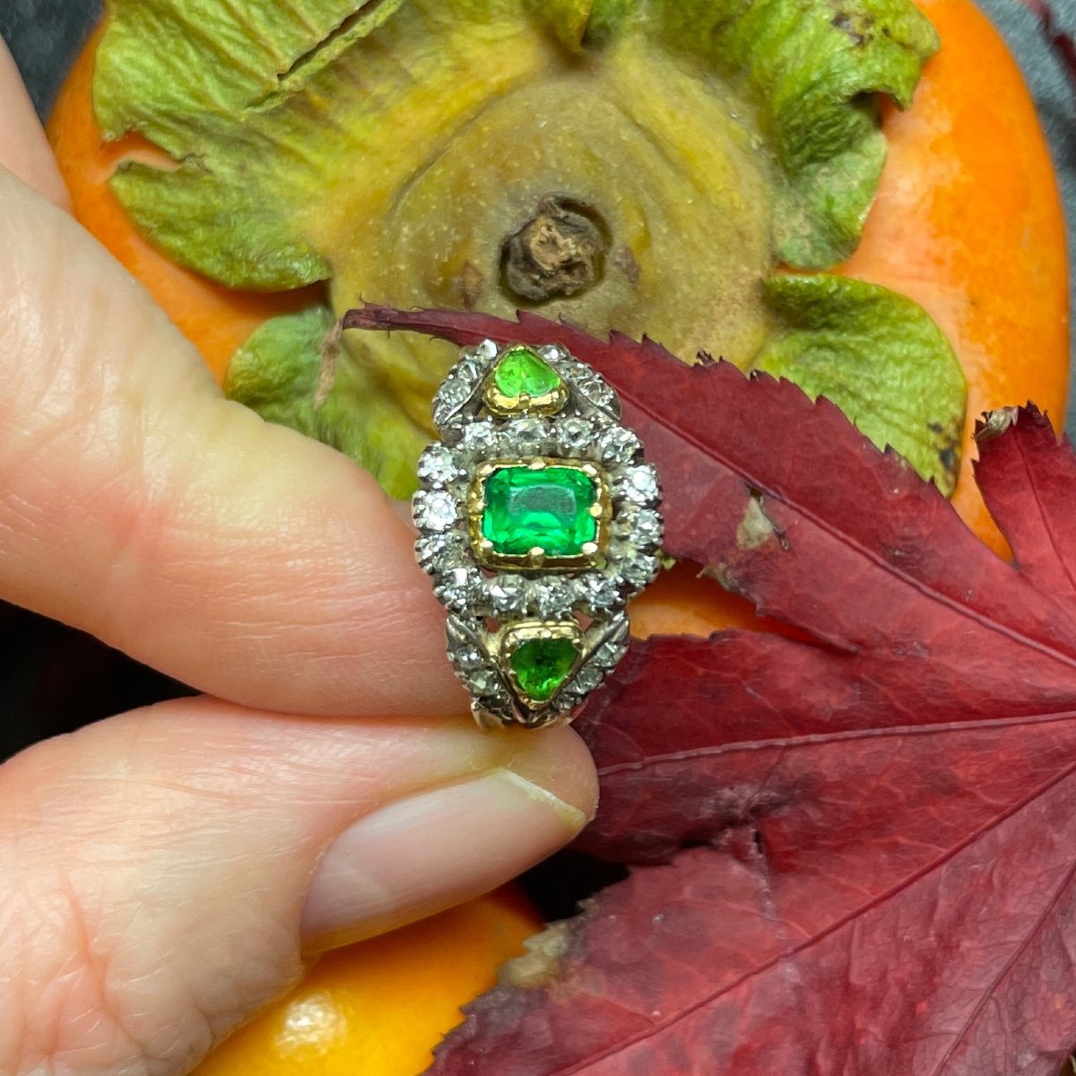 Georgian Diamond And Green Paste Ring. English, Early 19th Century.-photo-7