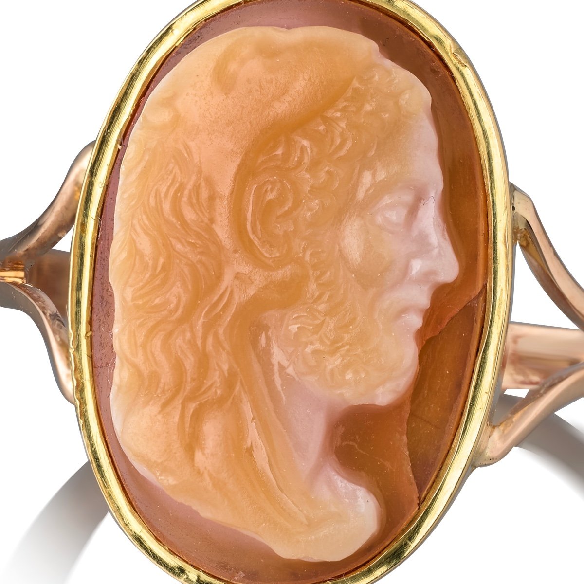 Gold Ring With A Cameo Of The Roman Emperor Commodus In The Guise Of Hercules.-photo-2