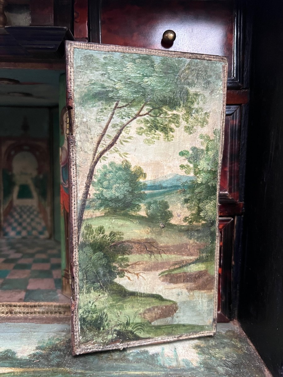 Tortoiseshell Table Cabinet With Polychromed Interior. Antwerp, Mid 17th Century-photo-7