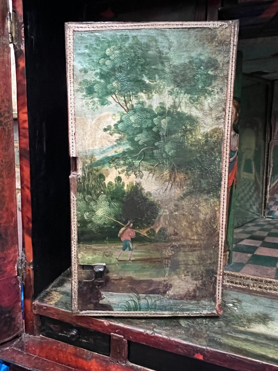 Tortoiseshell Table Cabinet With Polychromed Interior. Antwerp, Mid 17th Century-photo-8