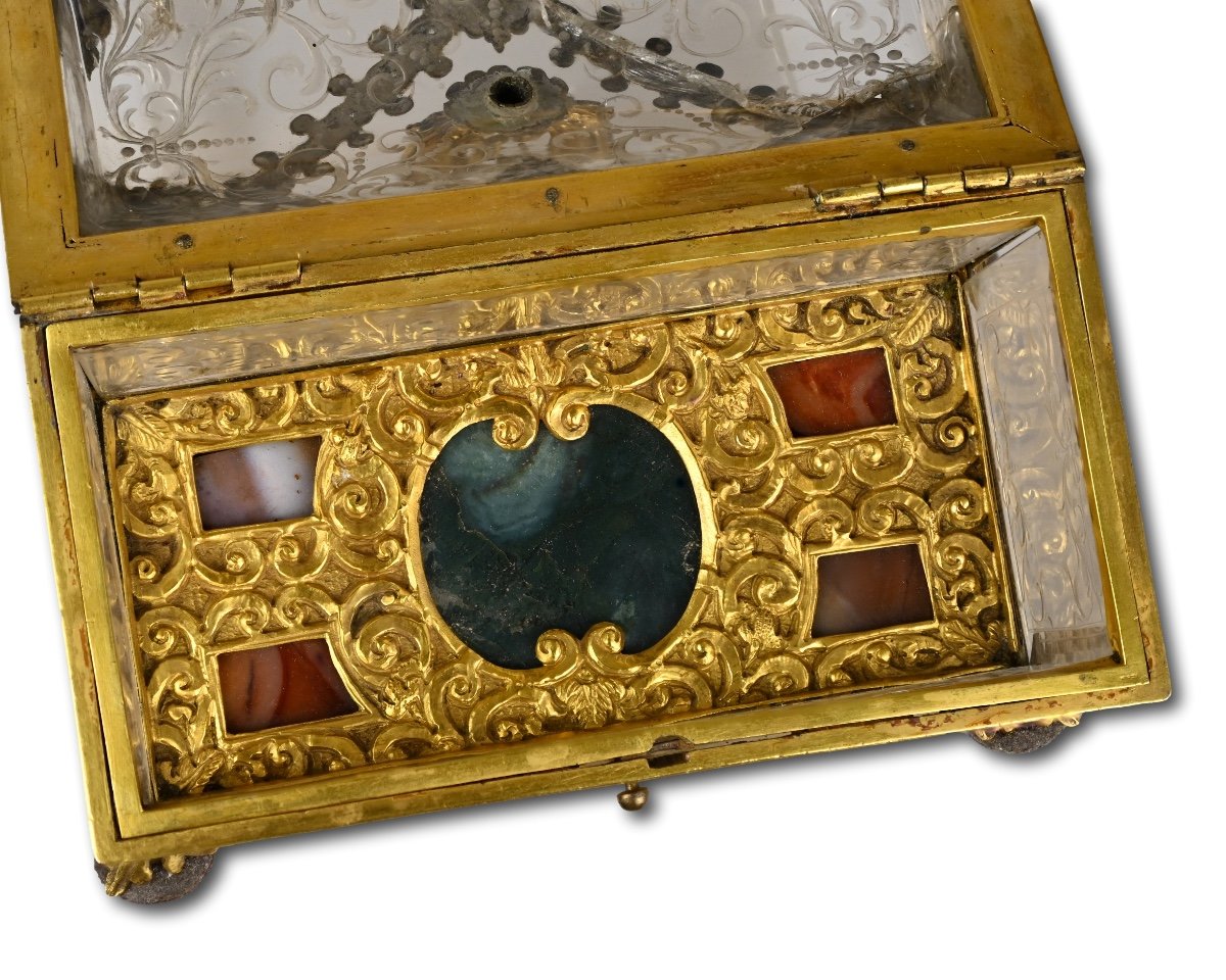 Rock Crystal And Gilt Bronze Casket Attributed To Giovanni Battista Metellino.-photo-4