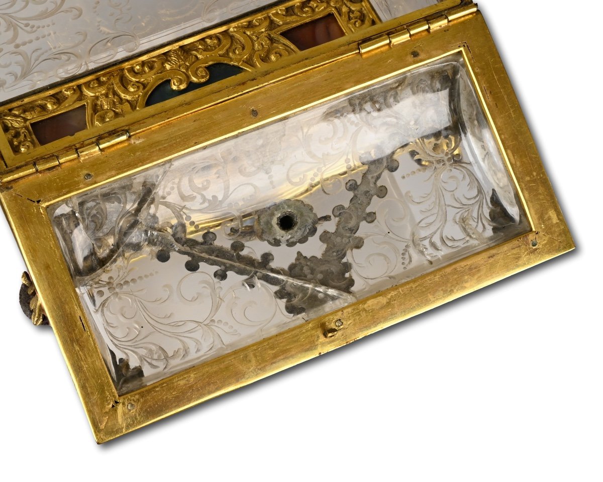 Rock Crystal And Gilt Bronze Casket Attributed To Giovanni Battista Metellino.-photo-1