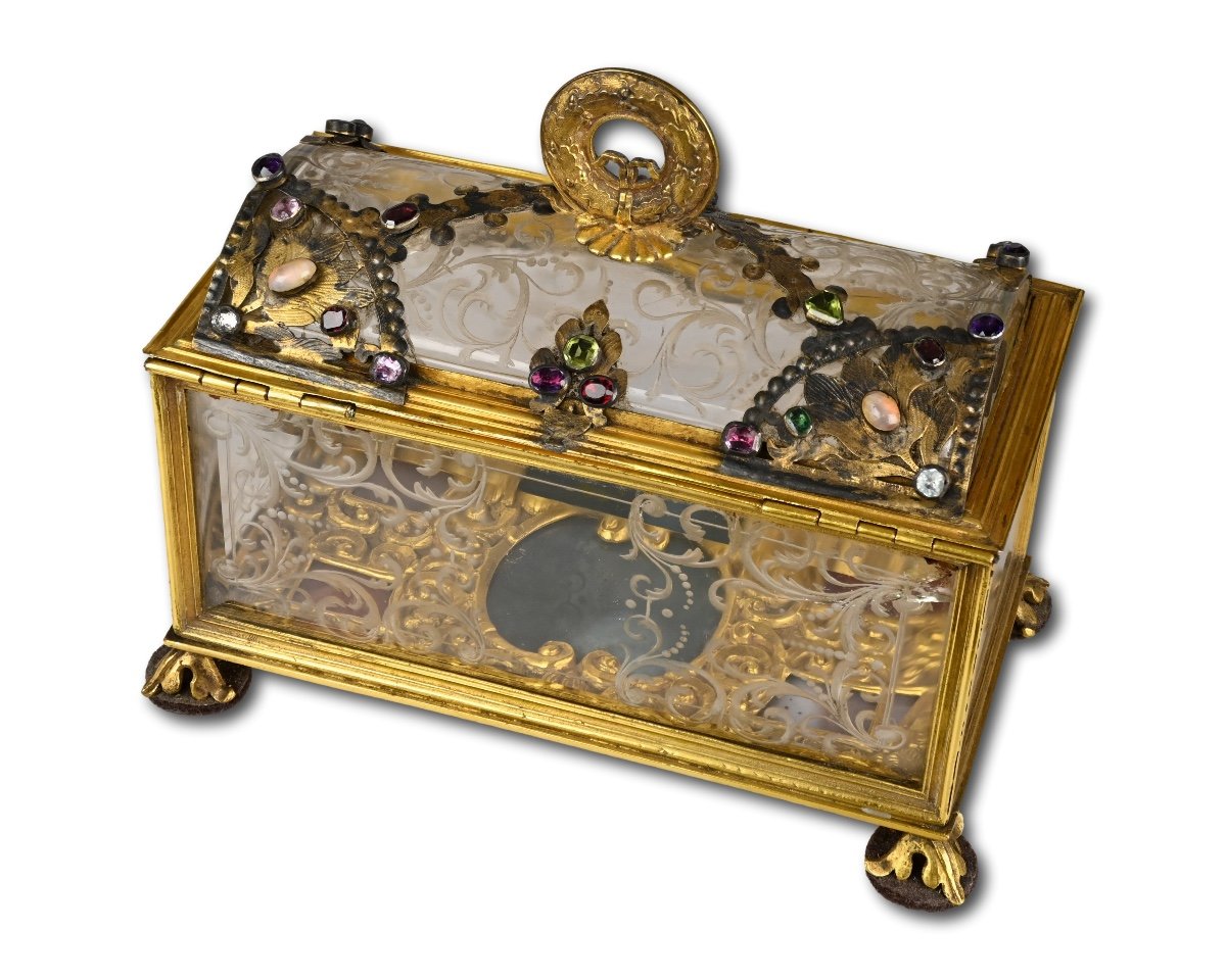 Rock Crystal And Gilt Bronze Casket Attributed To Giovanni Battista Metellino.-photo-5