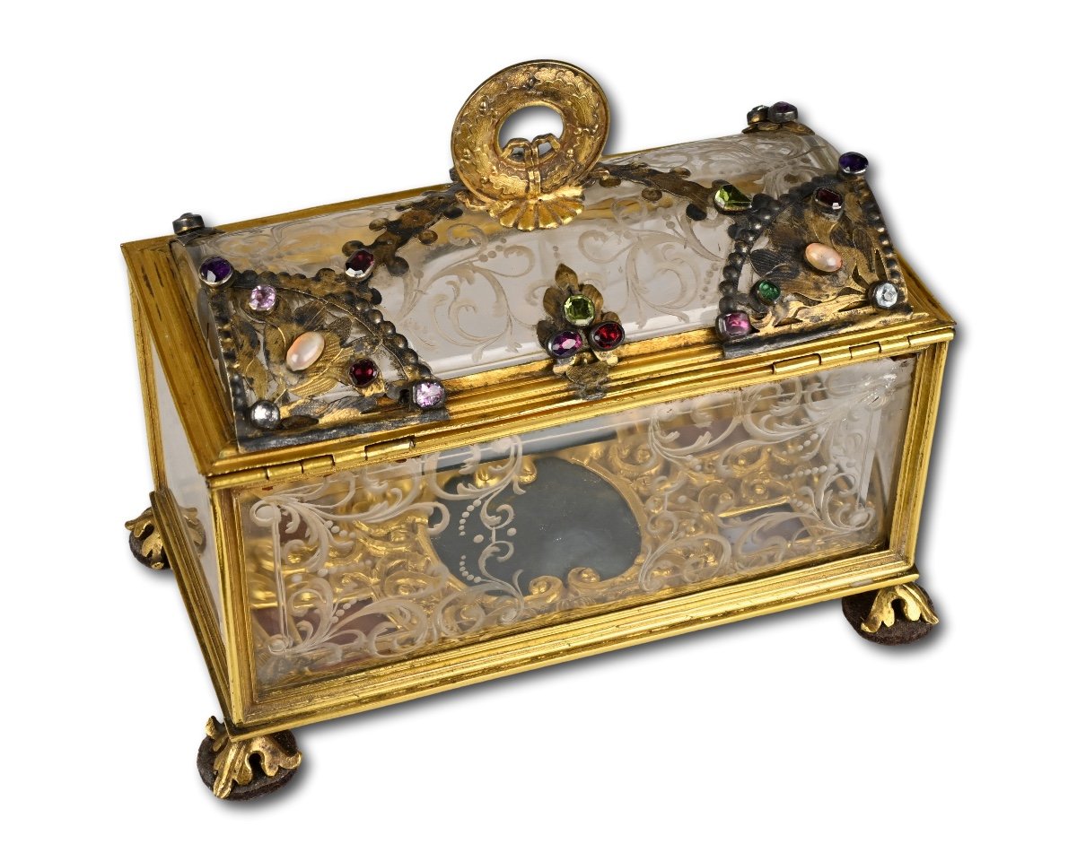 Rock Crystal And Gilt Bronze Casket Attributed To Giovanni Battista Metellino.-photo-6