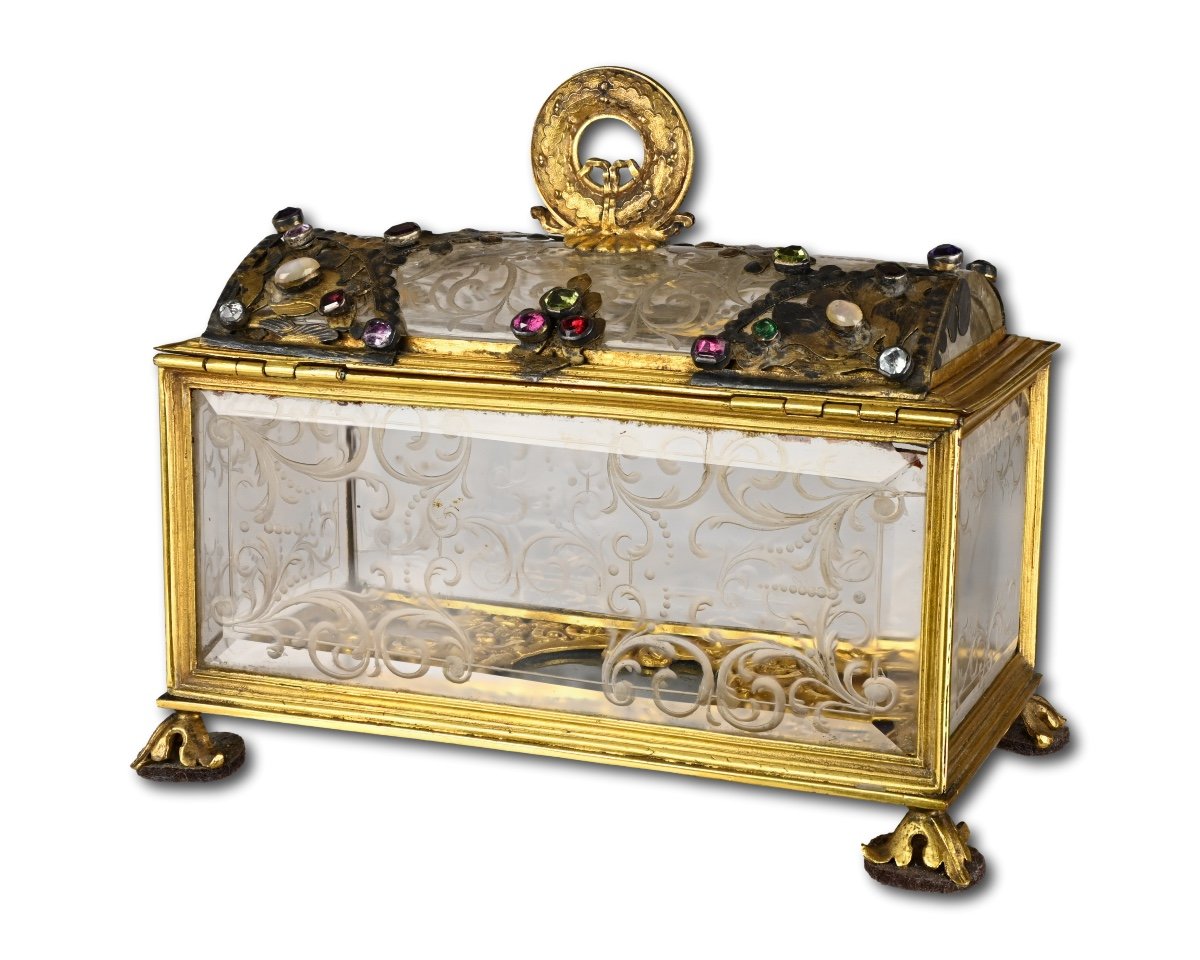 Rock Crystal And Gilt Bronze Casket Attributed To Giovanni Battista Metellino.-photo-7