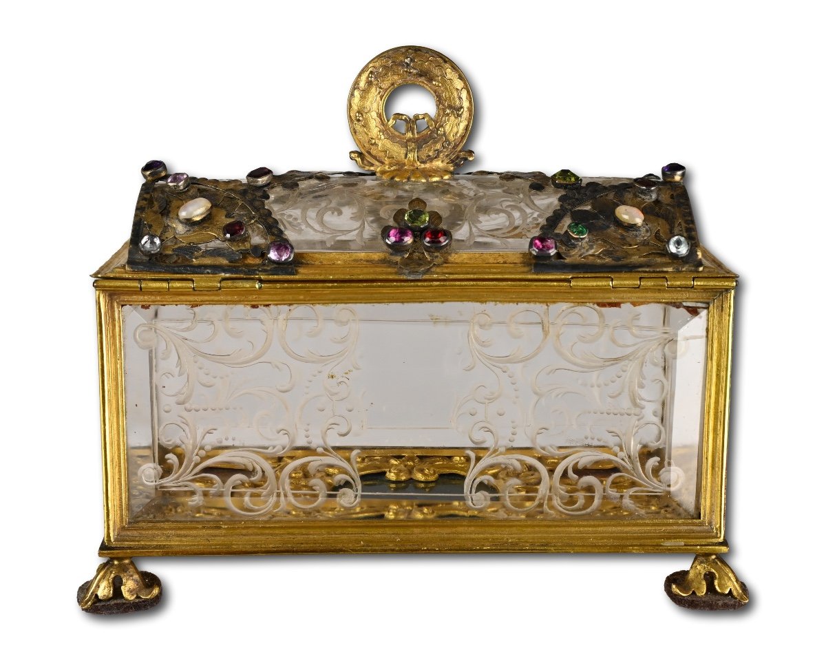 Rock Crystal And Gilt Bronze Casket Attributed To Giovanni Battista Metellino.-photo-8