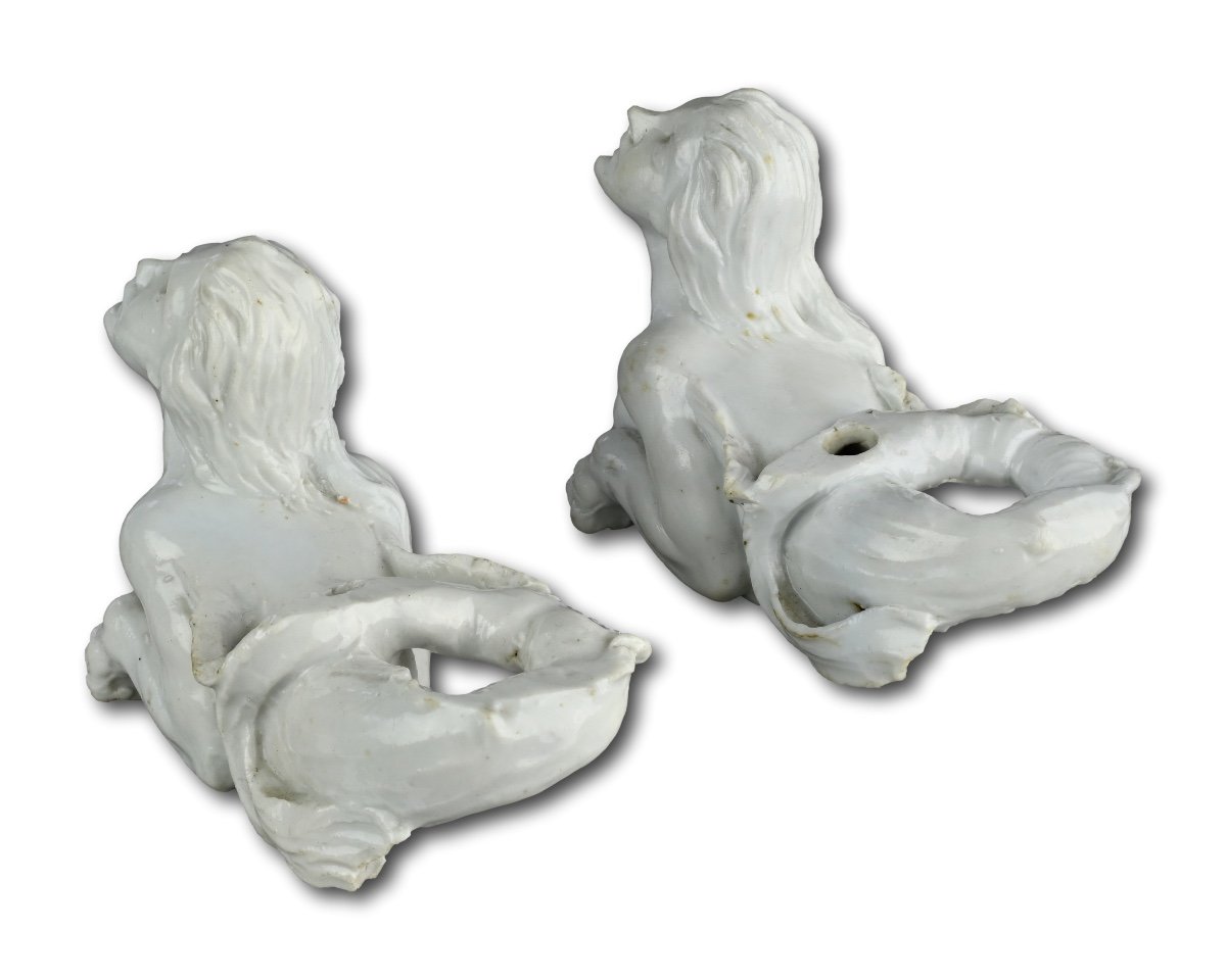 Porcelain Furniture Mounts Of Water Nymphs. Doccia Porcelain Factory, C.1755-60.-photo-1