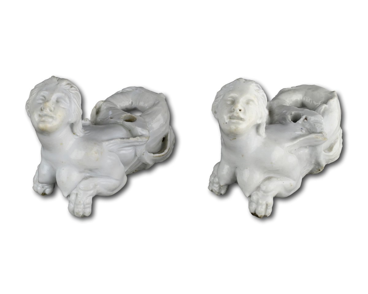 Porcelain Furniture Mounts Of Water Nymphs. Doccia Porcelain Factory, C.1755-60.