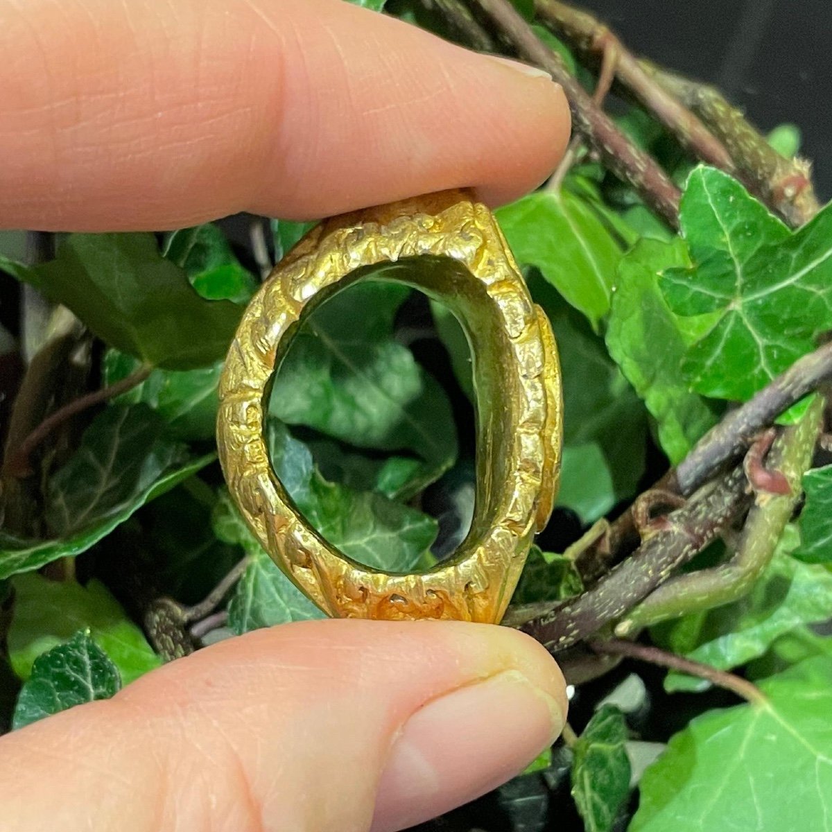 Bague En Or Massif Avec Une Intaille d'Un Aigle Impérial. Romain, IIIe Siècle Après J.-c.  -photo-7