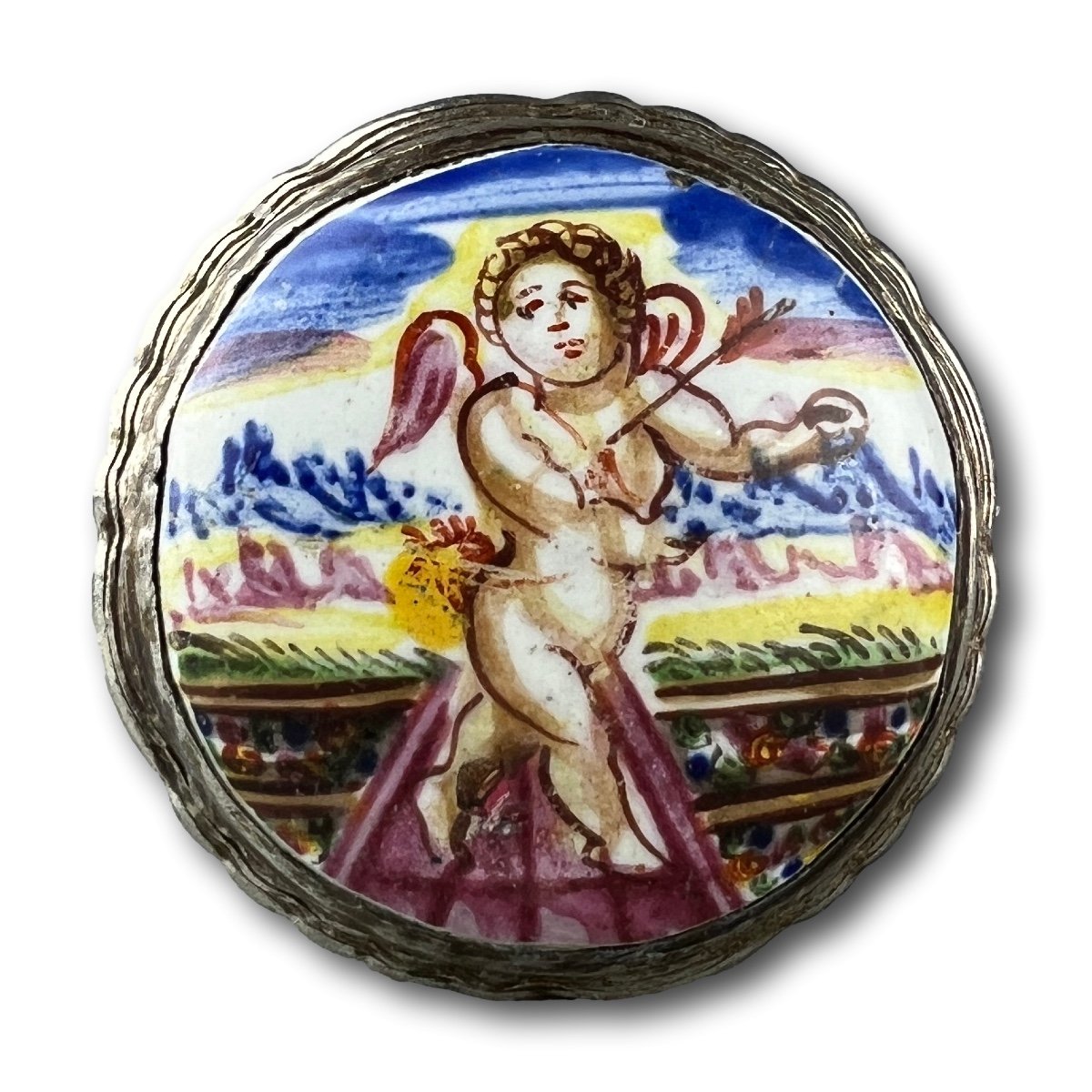 Boîte à Patchs En Argent Avec Un émail De Cupidon. Allemagne, Probablement Augsbourg, Vers 1700-photo-2