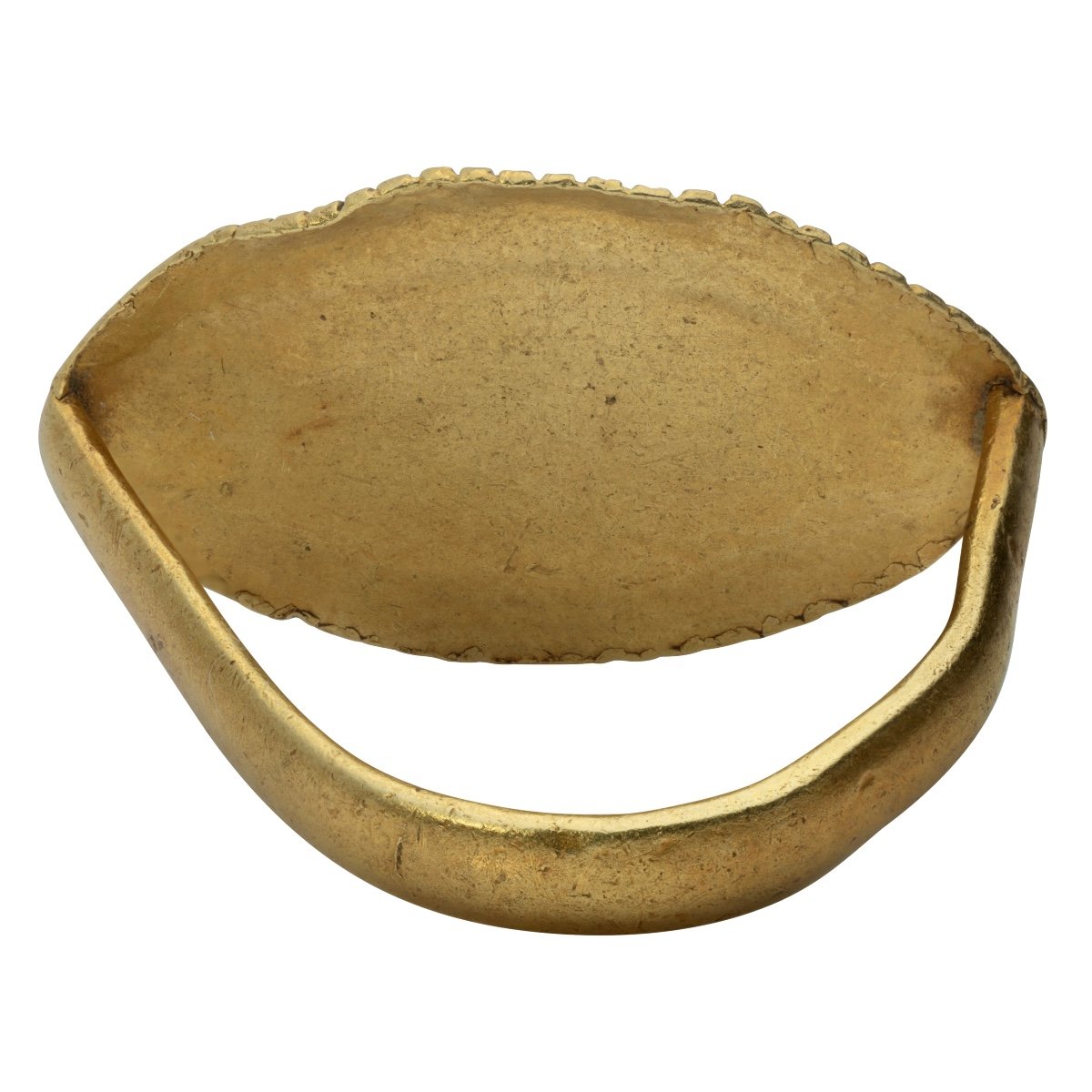 Fine Ancient Greek Gold Almond Shaped Ring. Etruscan, 4th / 5th Century Bc.  -photo-3